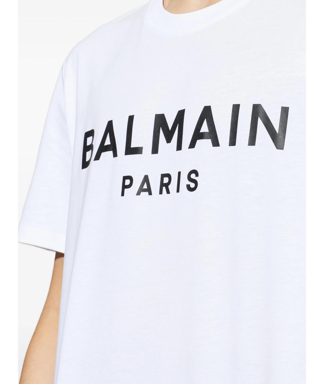 BALMAIN Белая хлопковая футболка, фото 5