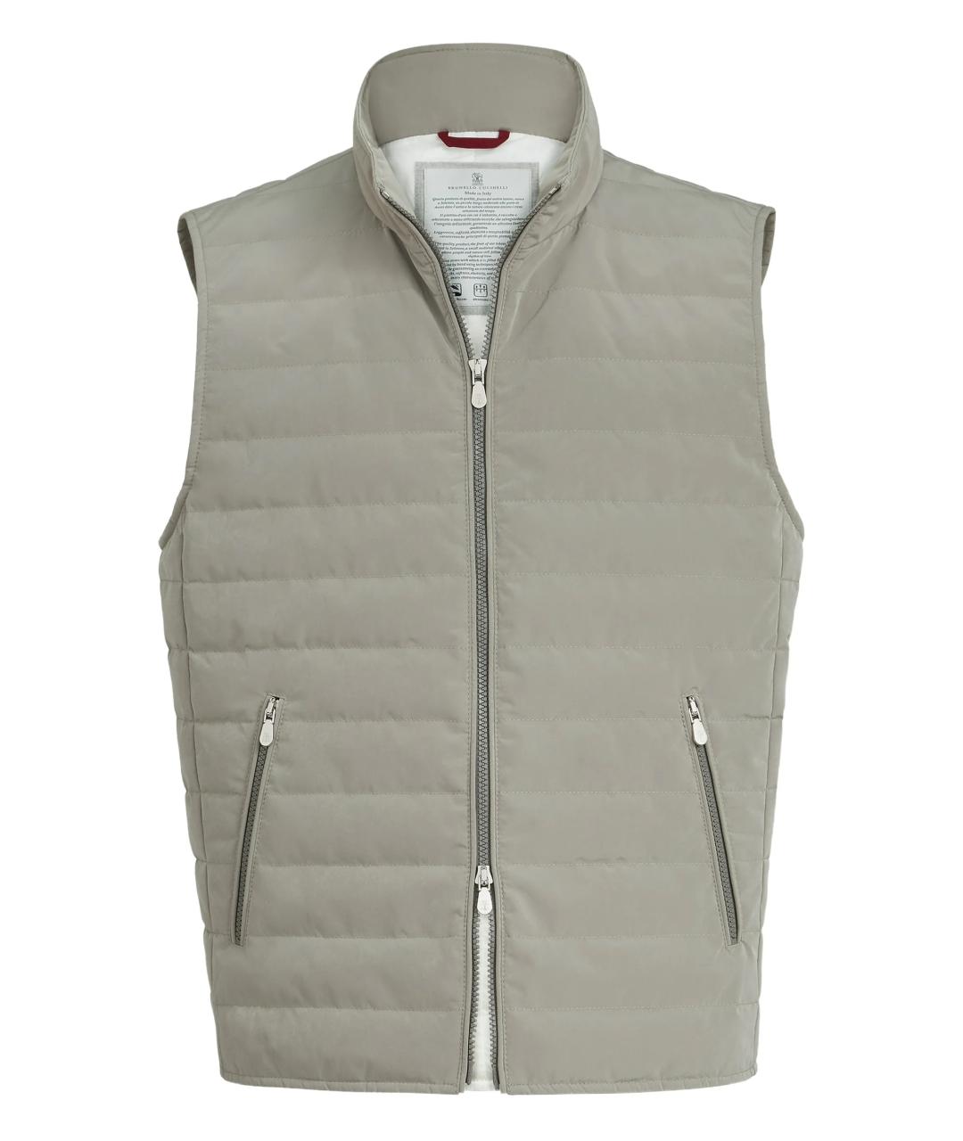 BRUNELLO CUCINELLI Серый синтетический жилет, фото 1