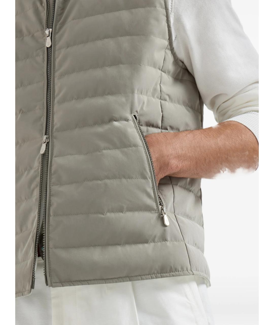 BRUNELLO CUCINELLI Серый синтетический жилет, фото 5