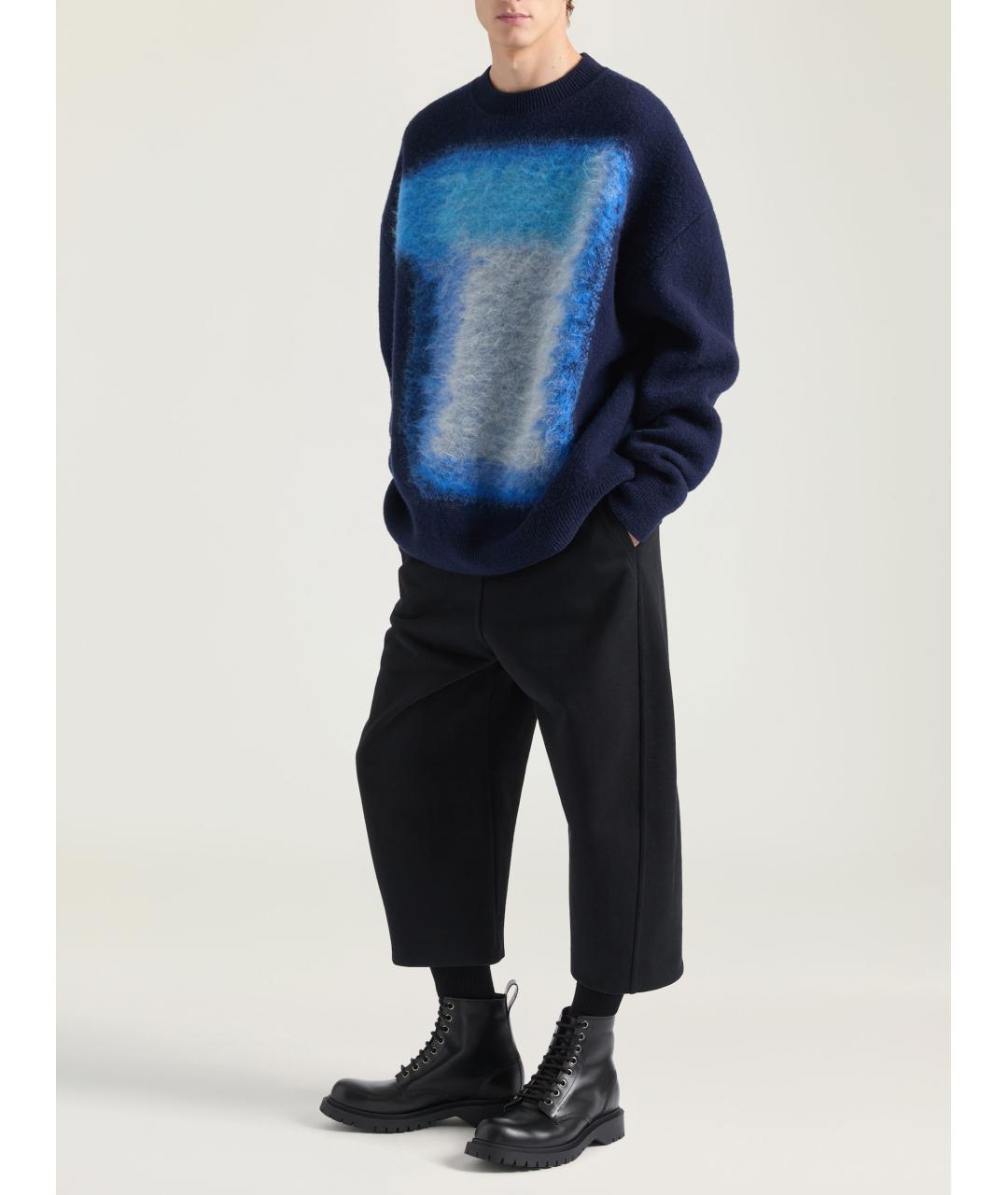 GIVENCHY Темно-синий шерстяной джемпер / свитер, фото 3