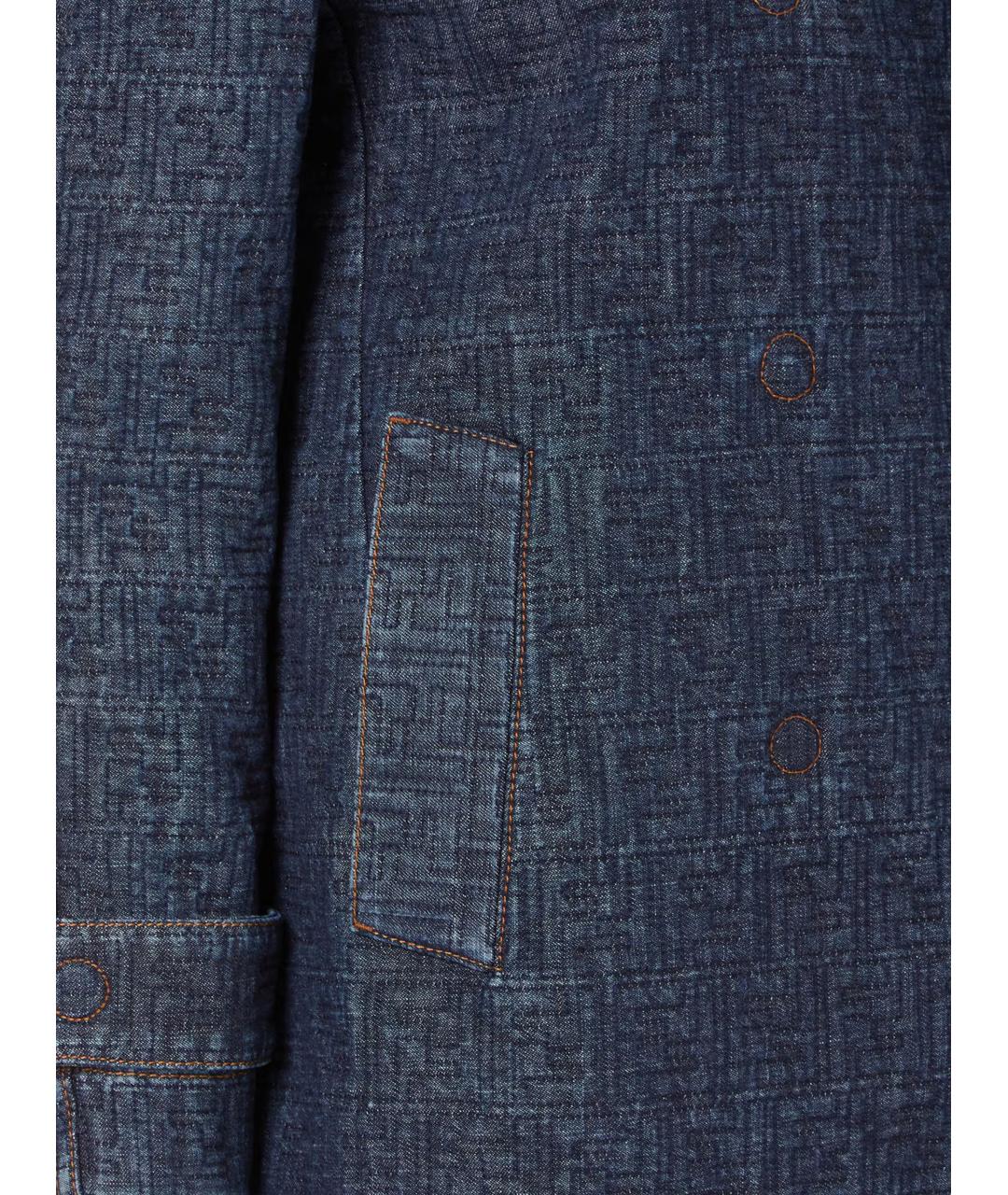 FENDI Синий хлопковый тренч/плащ, фото 3