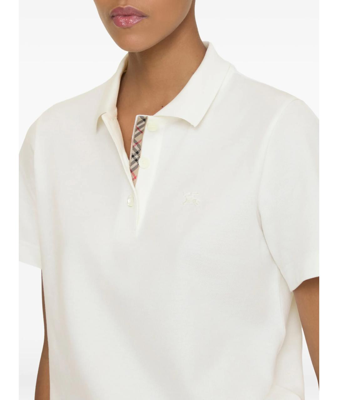 BURBERRY Белая хлопковая футболка, фото 3