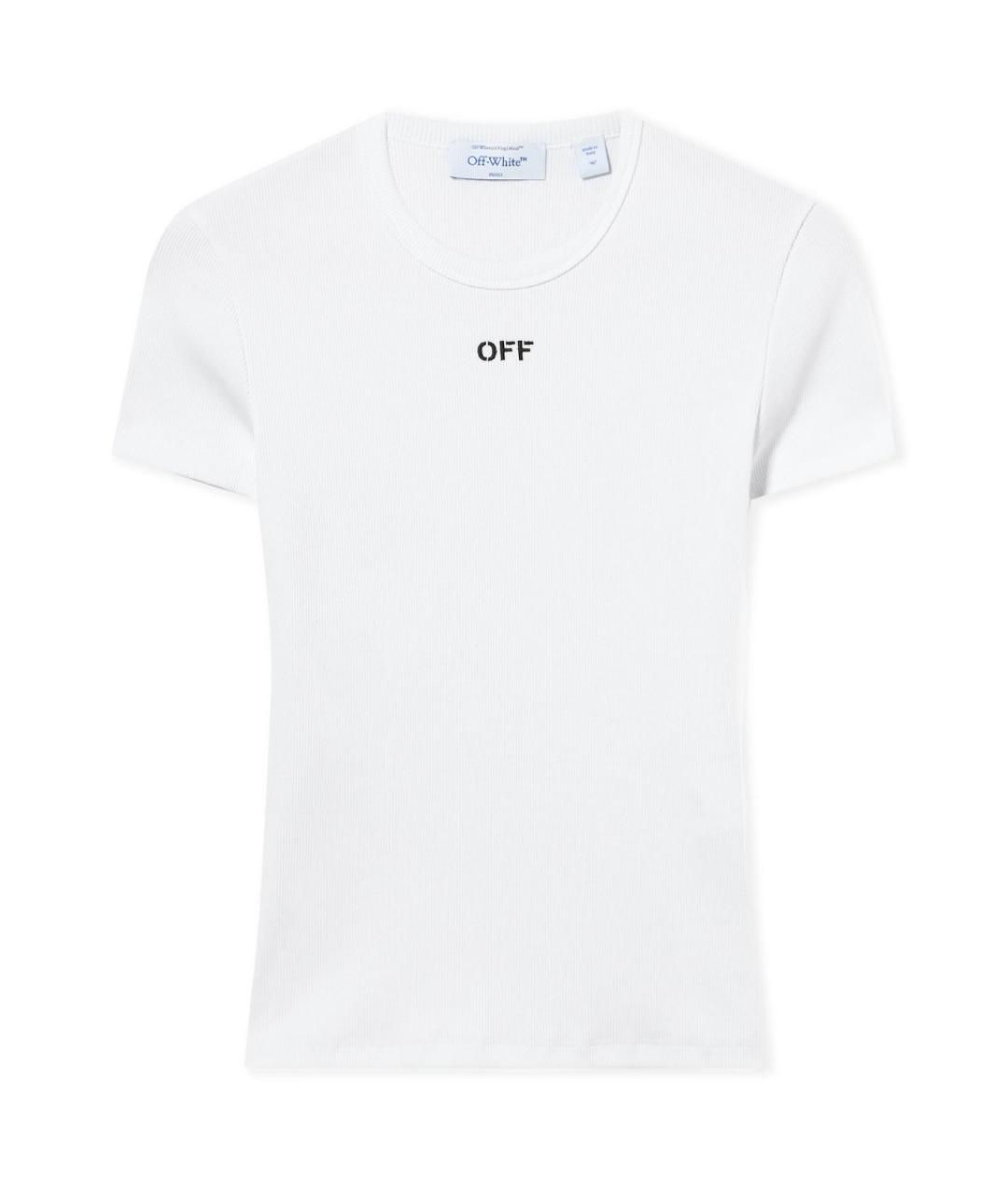 OFF-WHITE Белая хлопковая футболка, фото 1