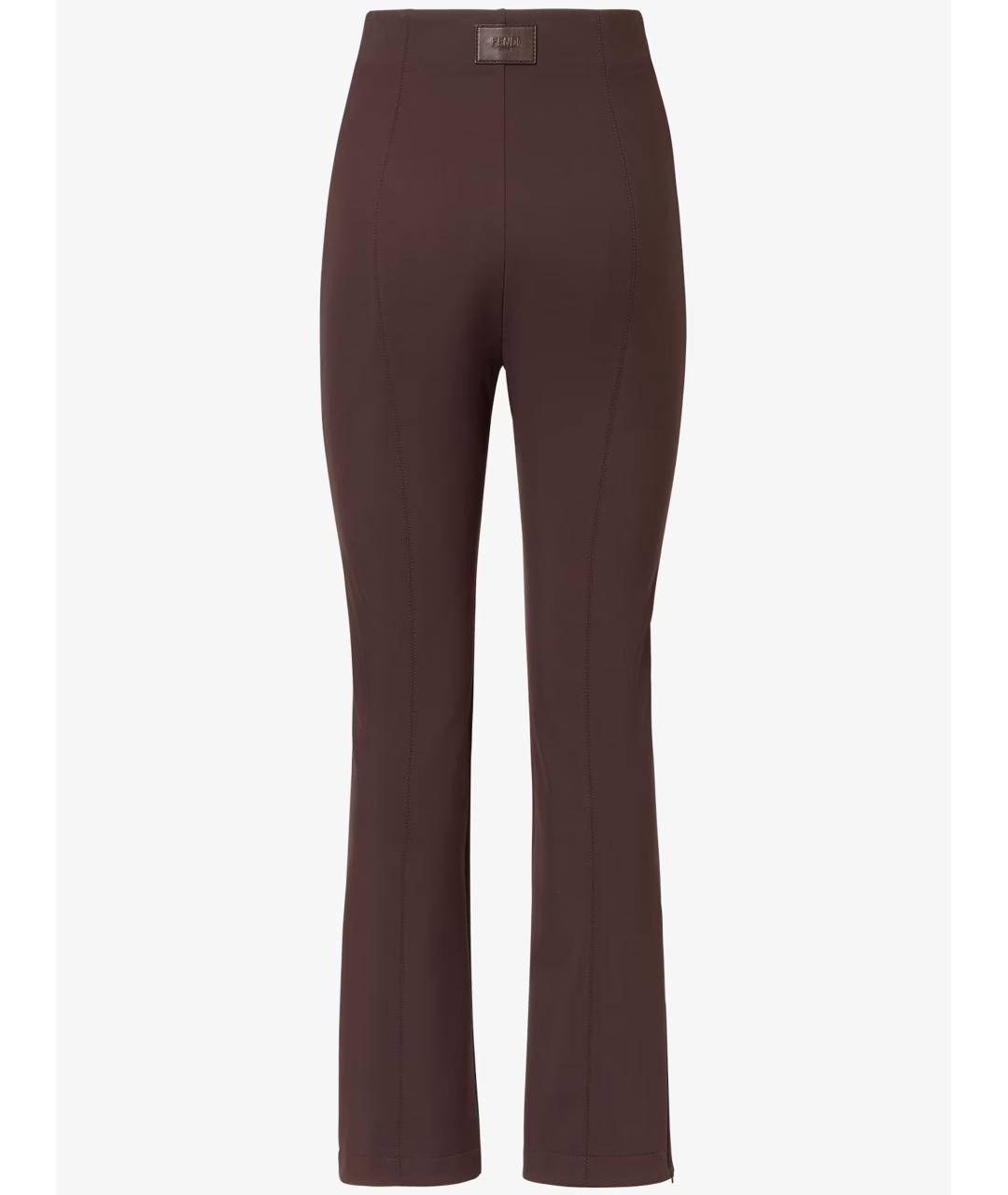 FENDI Коричневые полиамидовые спортивные брюки и шорты, фото 2