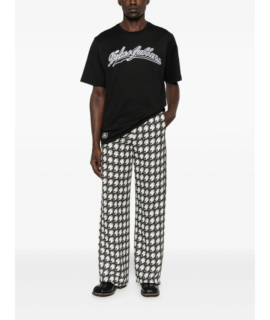 DOLCE&GABBANA Черная хлопковая футболка, фото 2