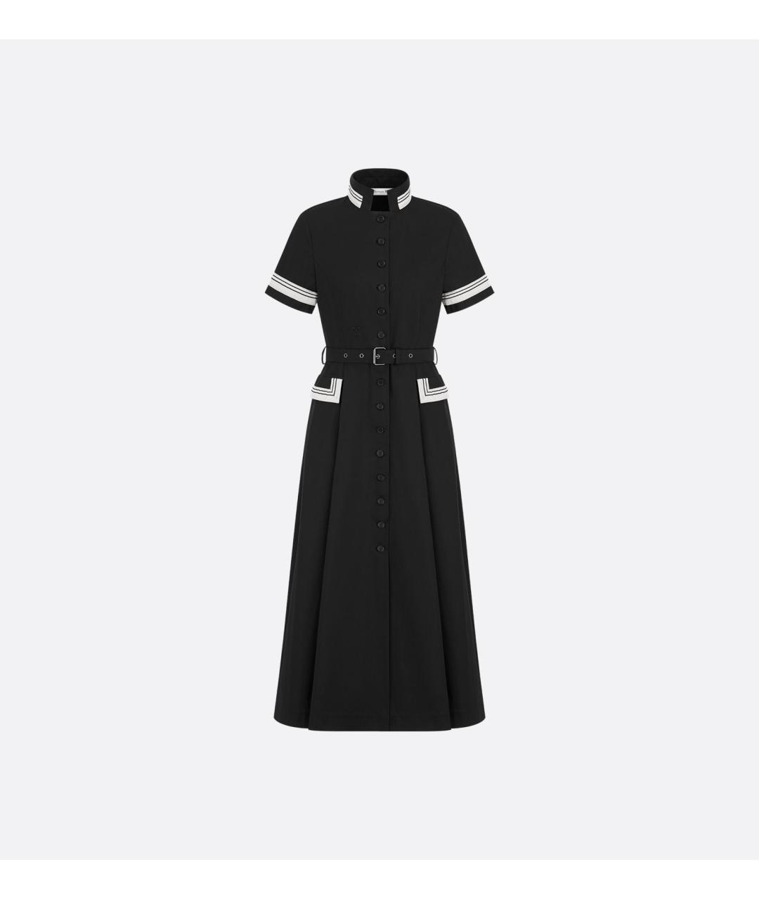 CHRISTIAN DIOR Черное хлопковое повседневное платье, фото 3