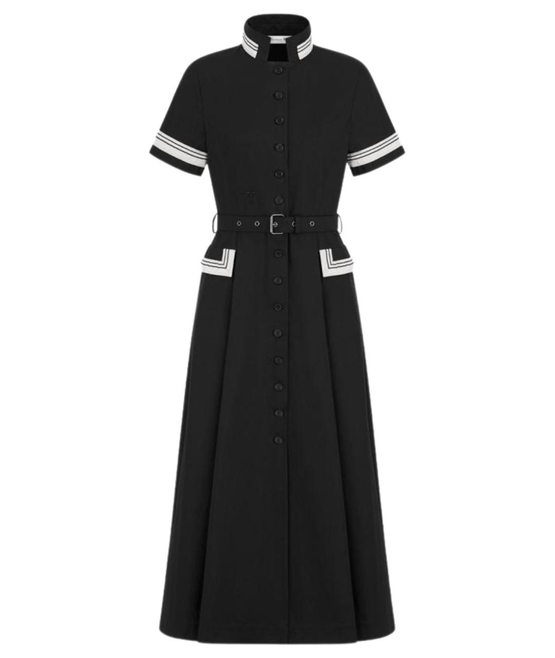 CHRISTIAN DIOR Черное хлопковое повседневное платье, фото 1