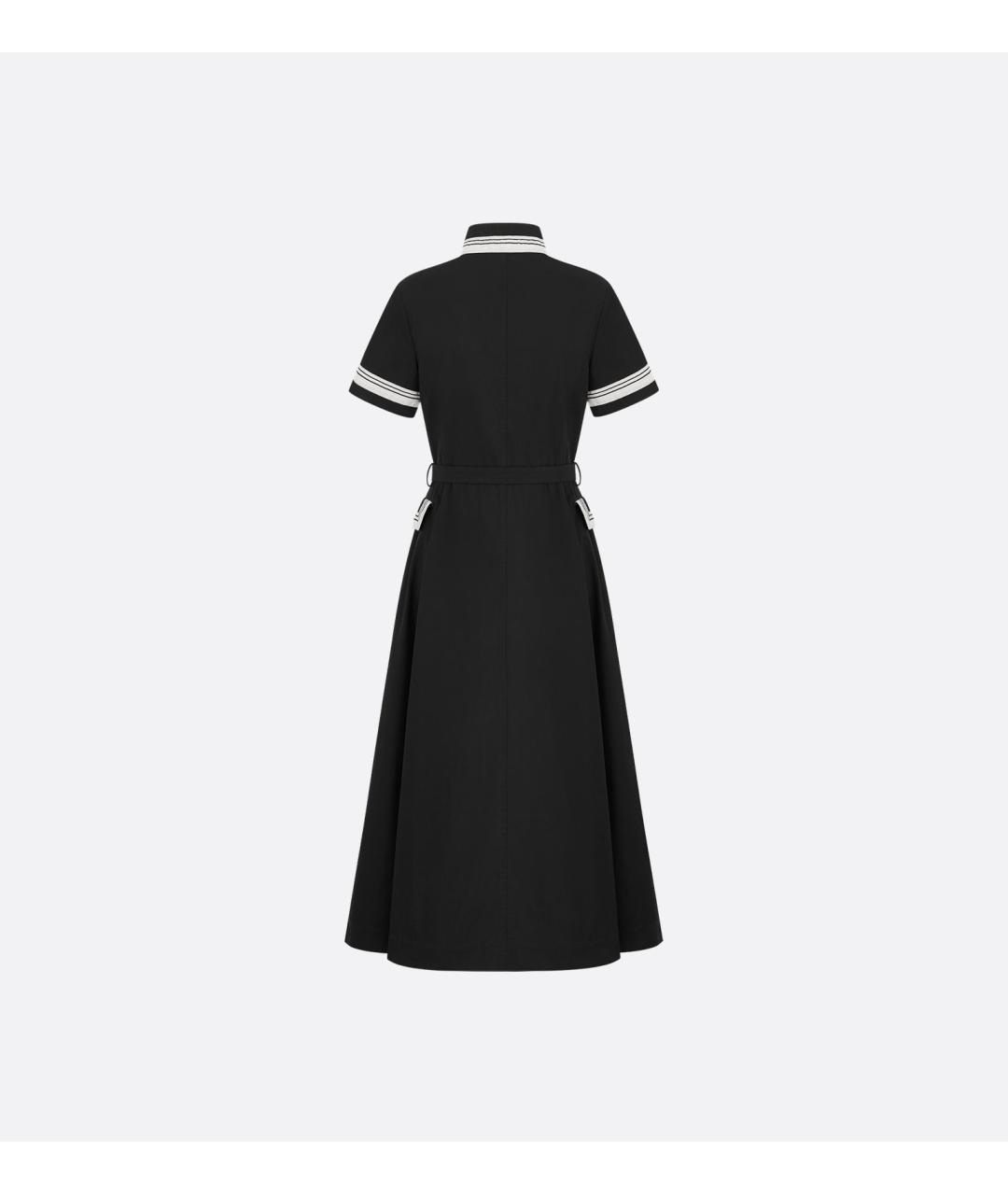 CHRISTIAN DIOR Черное хлопковое повседневное платье, фото 2