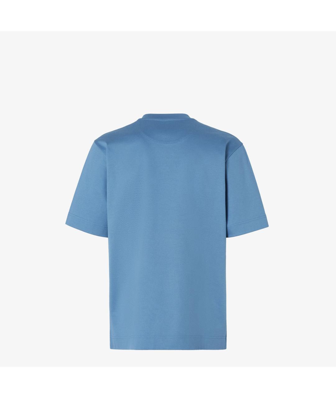 FENDI Синяя хлопковая футболка, фото 2