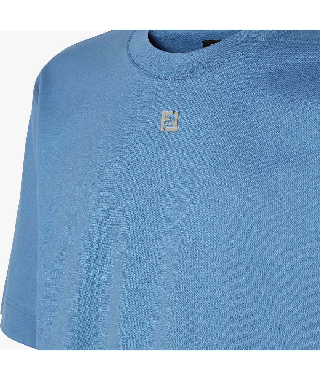 FENDI Синяя хлопковая футболка, фото 3