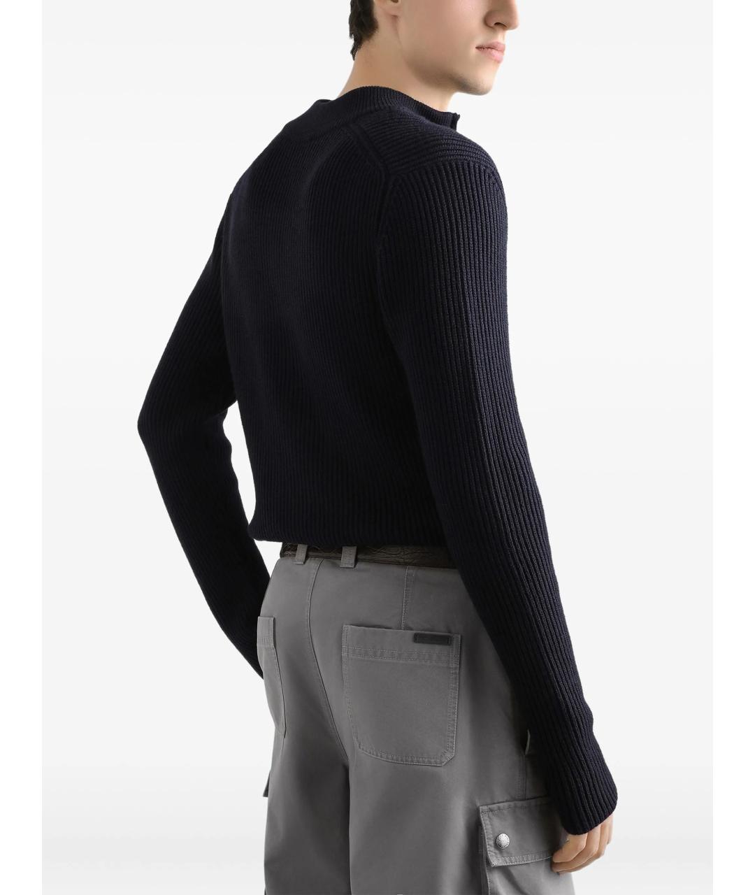 DOLCE&GABBANA Синий шерстяной джемпер / свитер, фото 4