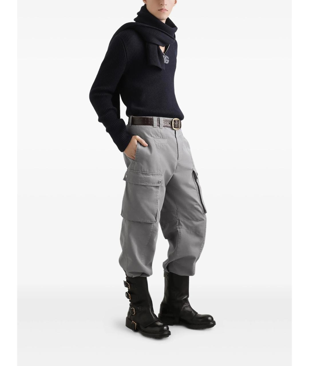 DOLCE&GABBANA Синий шерстяной джемпер / свитер, фото 3