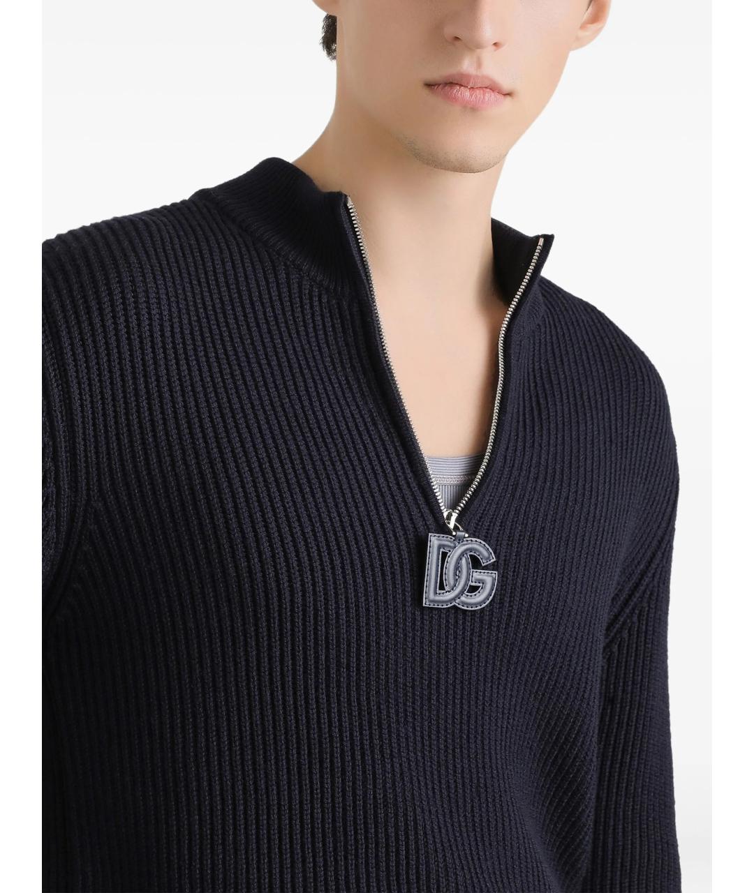 DOLCE&GABBANA Синий шерстяной джемпер / свитер, фото 5