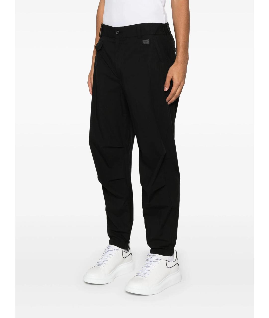 DOLCE&GABBANA Черные хлопковые повседневные брюки, фото 3