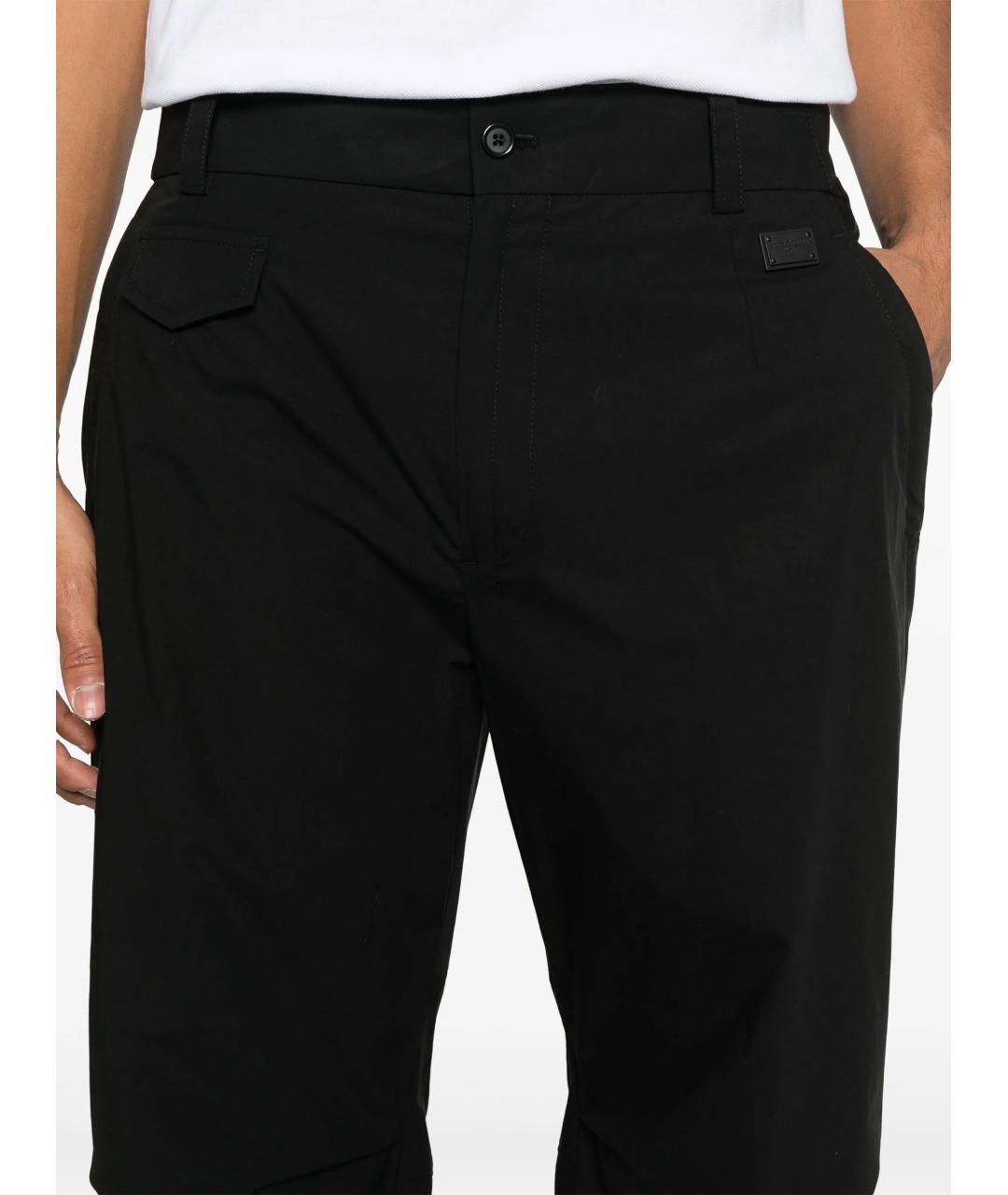 DOLCE&GABBANA Черные хлопковые повседневные брюки, фото 5