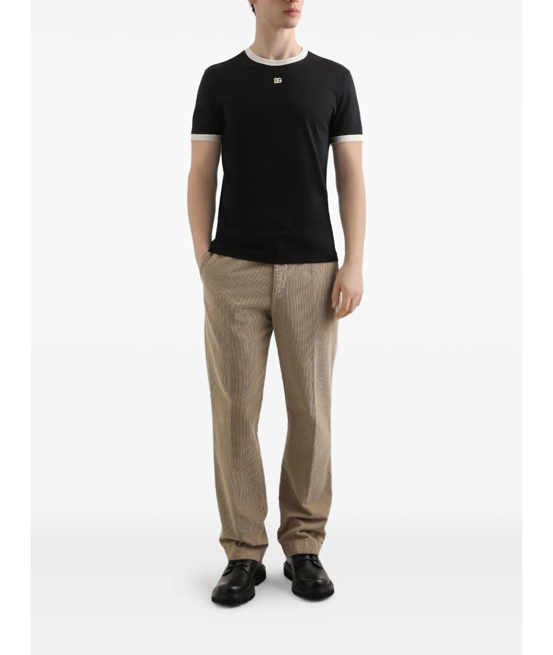 DOLCE&GABBANA Бежевые хлопковые повседневные брюки, фото 2