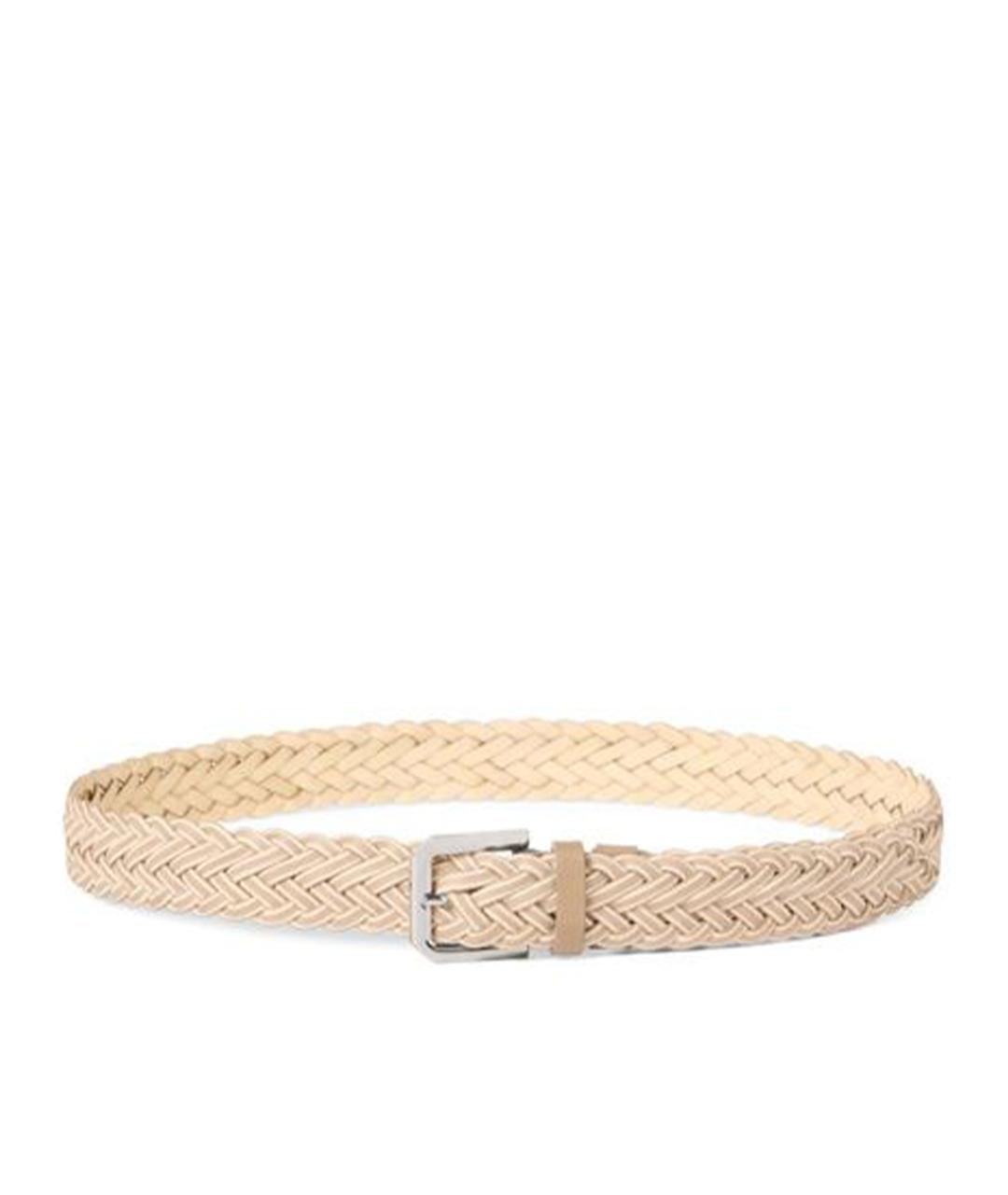 BRUNELLO CUCINELLI Бежевый кожаный ремень, фото 1