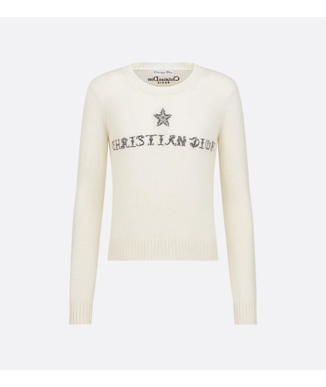 CHRISTIAN DIOR Белый кашемировый джемпер / свитер, фото 3