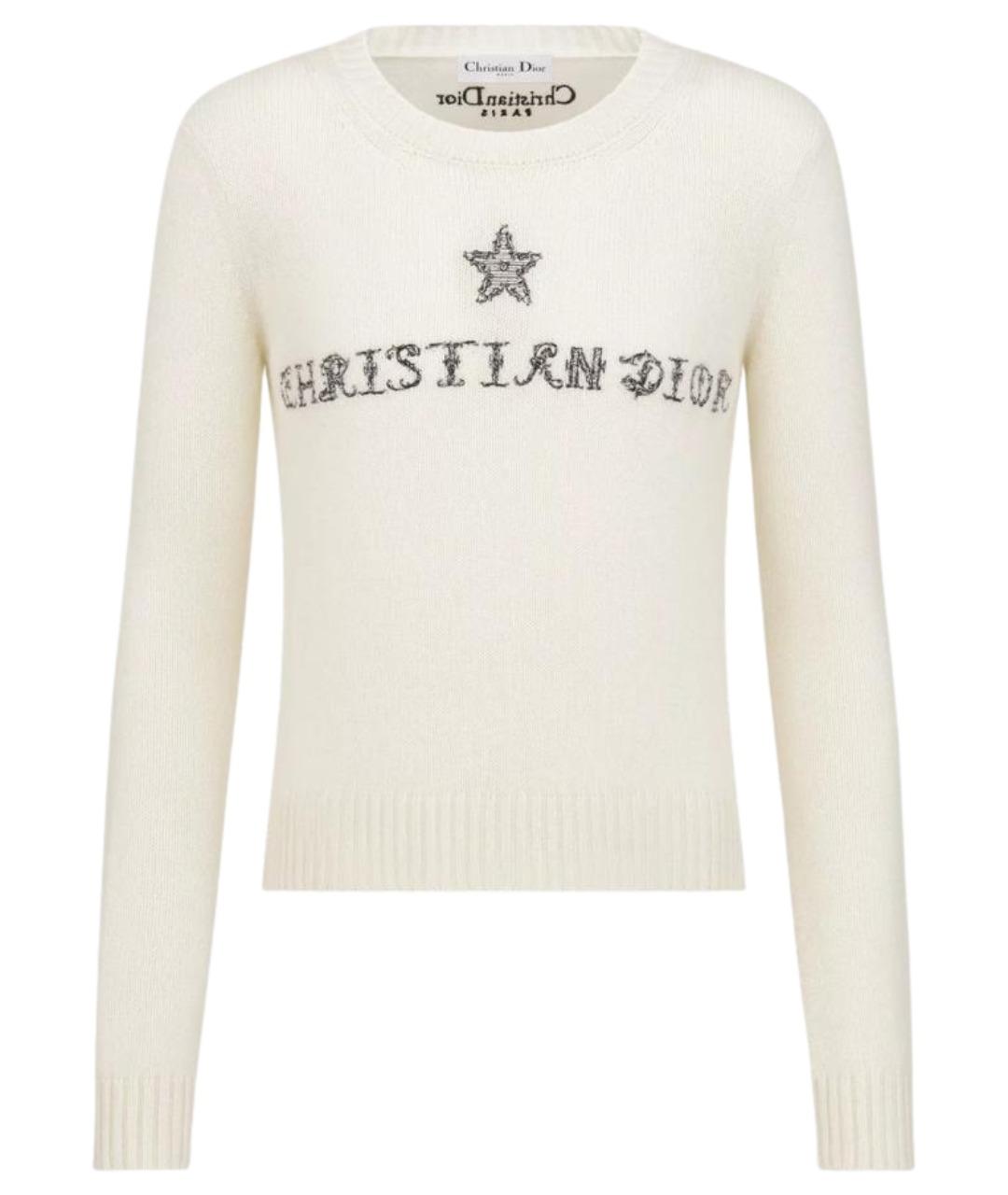 CHRISTIAN DIOR Белый кашемировый джемпер / свитер, фото 1