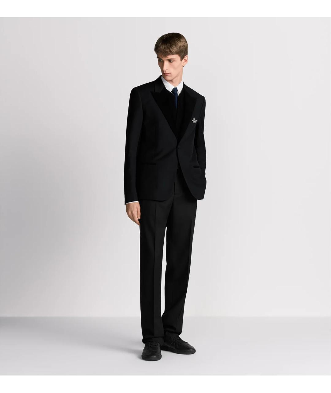 CHRISTIAN DIOR Черные шерстяные повседневные брюки, фото 3