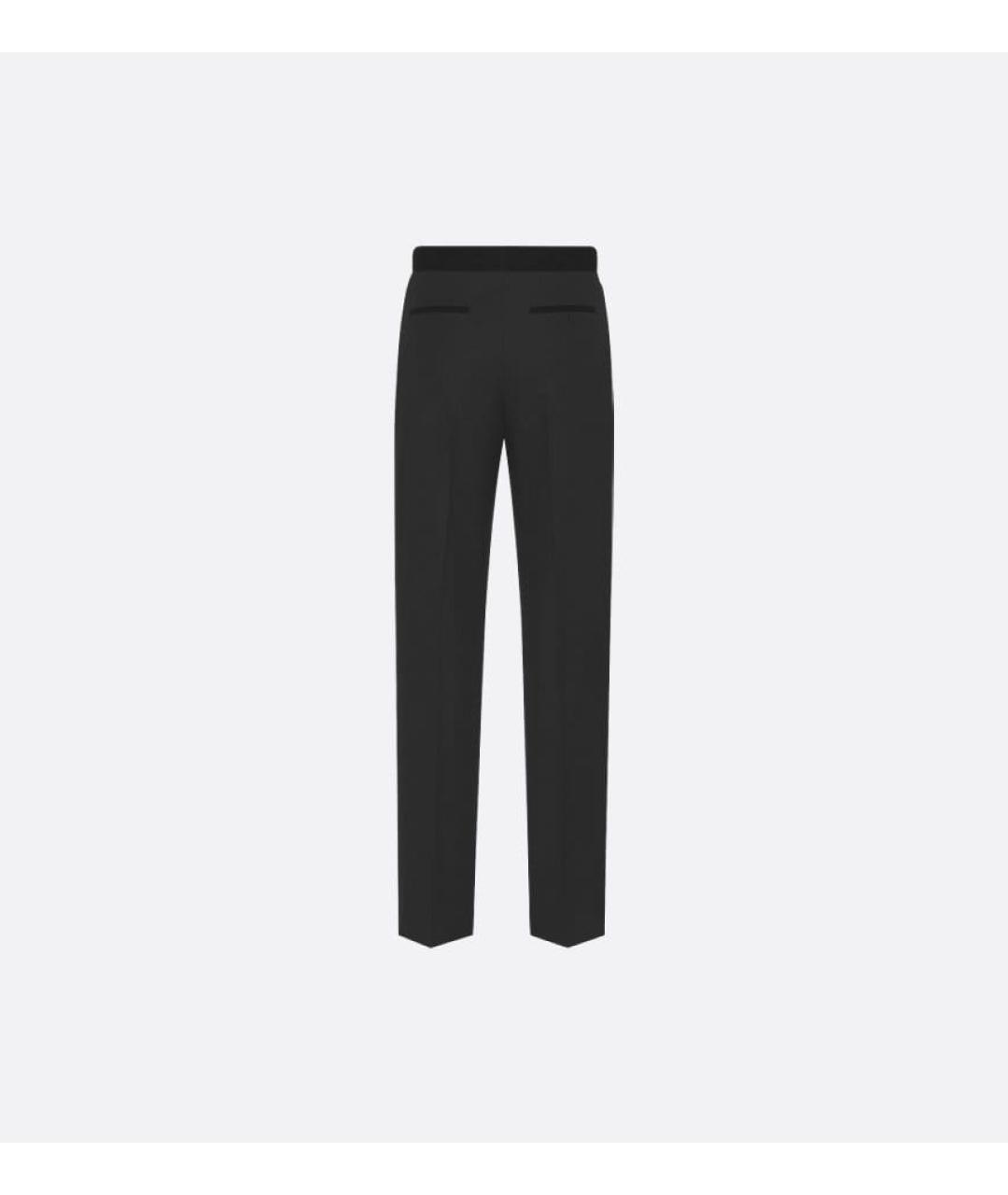 CHRISTIAN DIOR Черные шерстяные повседневные брюки, фото 2