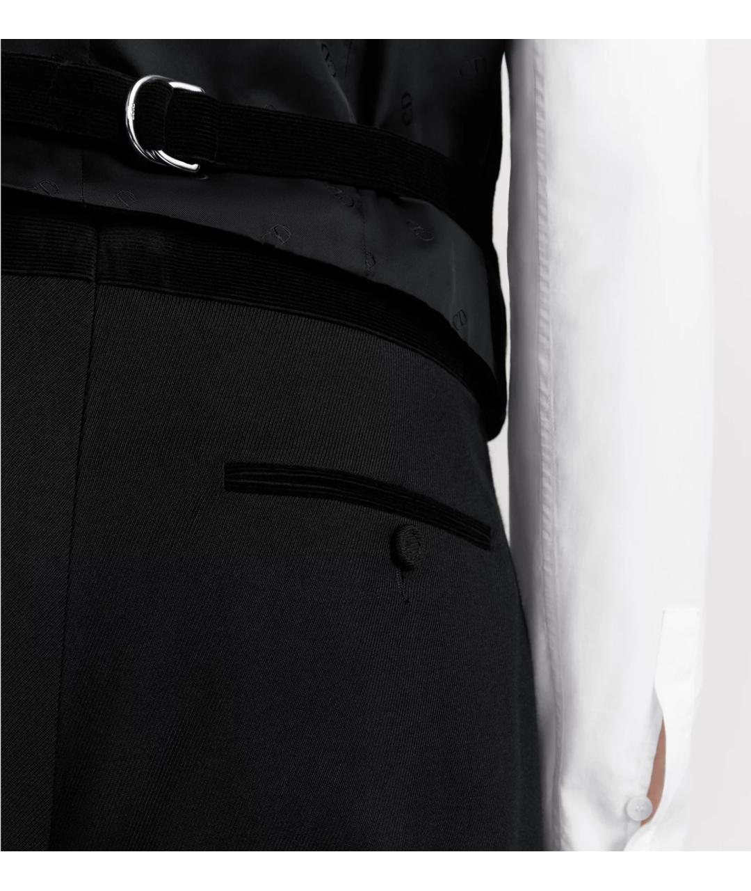 CHRISTIAN DIOR Черные шерстяные повседневные брюки, фото 5