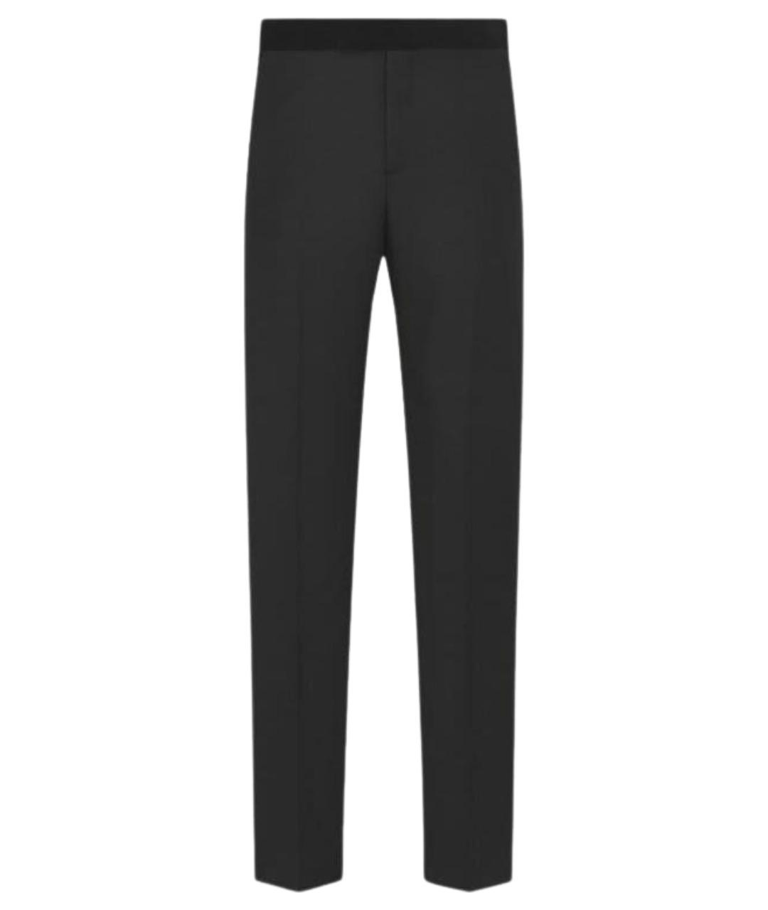 CHRISTIAN DIOR Черные шерстяные повседневные брюки, фото 1