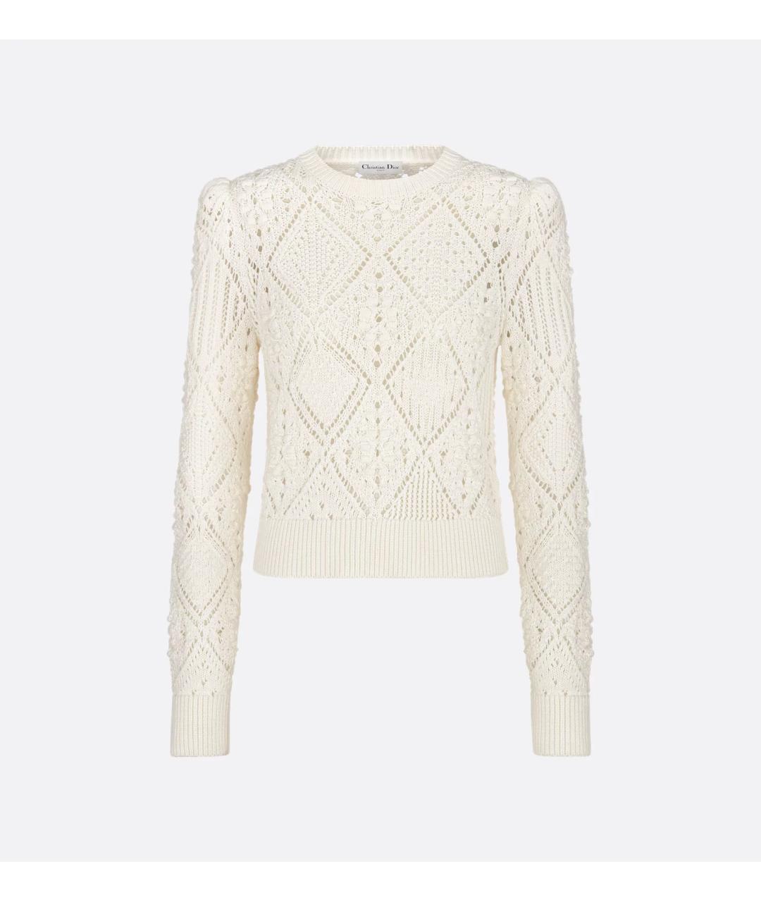 CHRISTIAN DIOR Белый хлопковый джемпер / свитер, фото 3