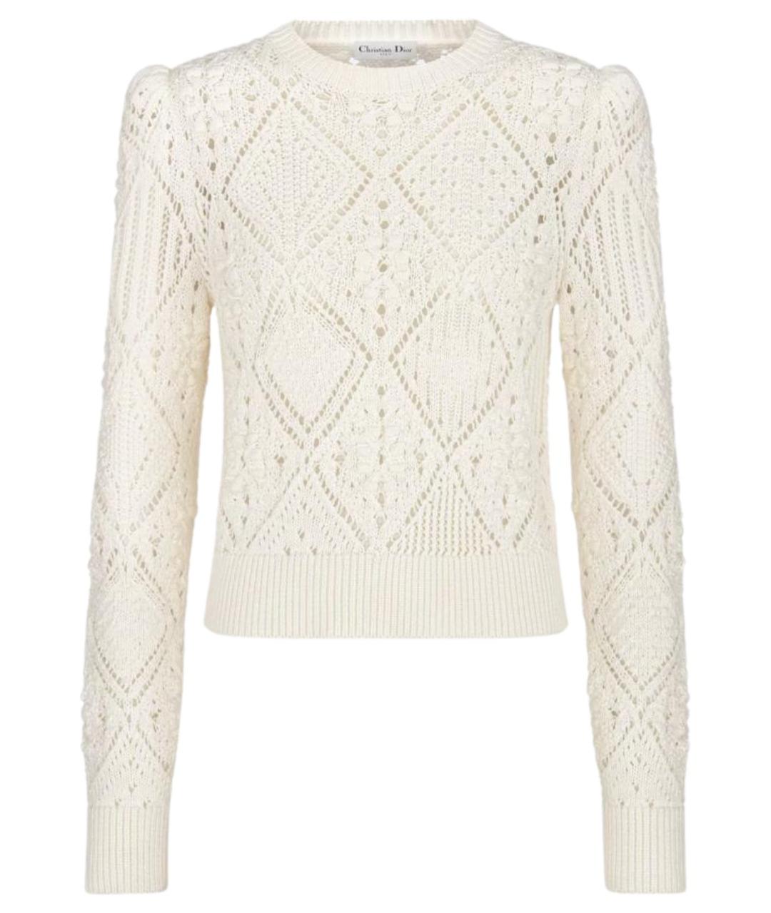 CHRISTIAN DIOR Белый хлопковый джемпер / свитер, фото 1