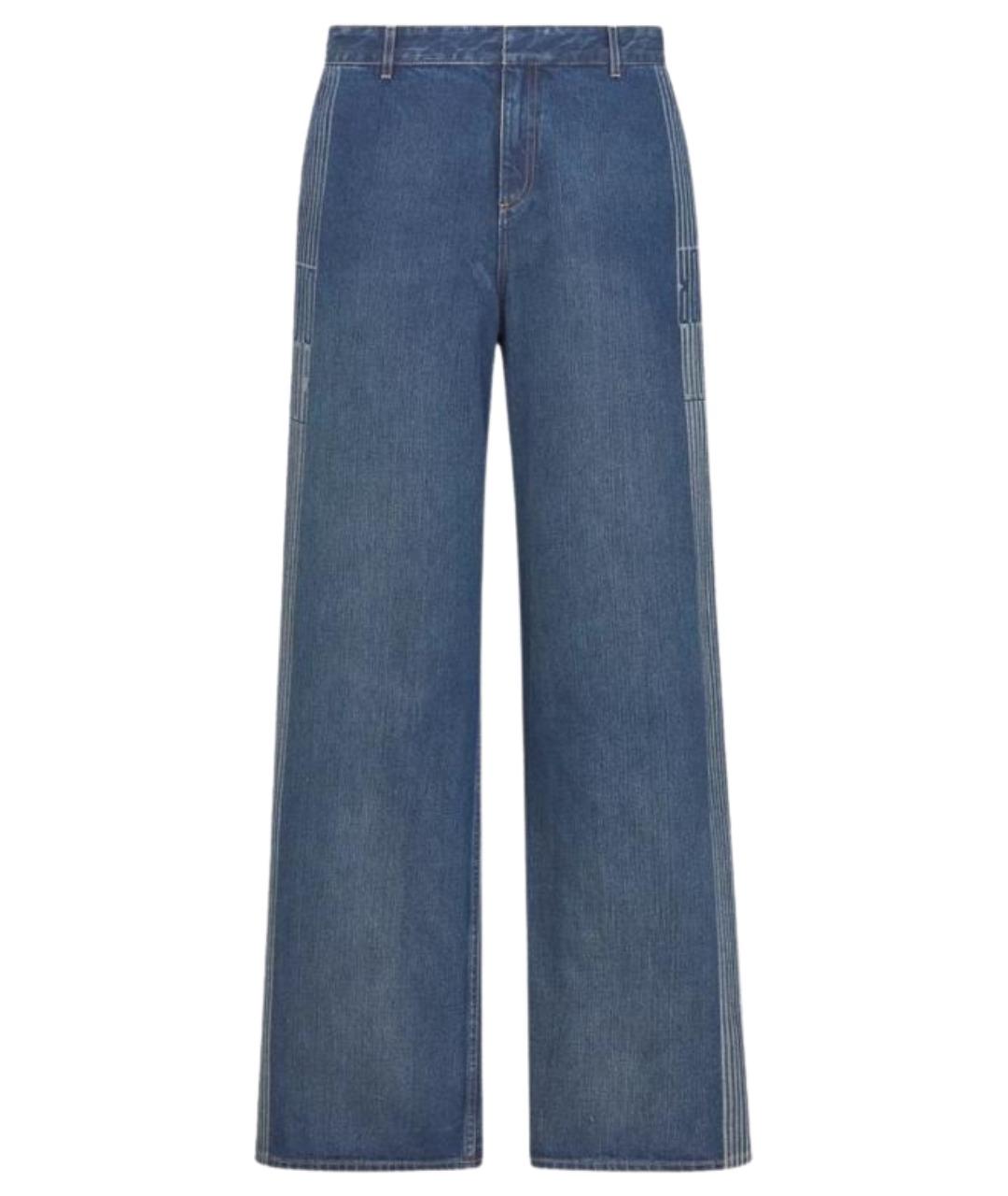 CHRISTIAN DIOR Синие хлопковые прямые джинсы, фото 1