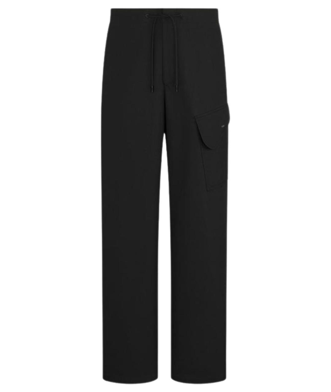 CHRISTIAN DIOR Черные хлопковые повседневные брюки, фото 1