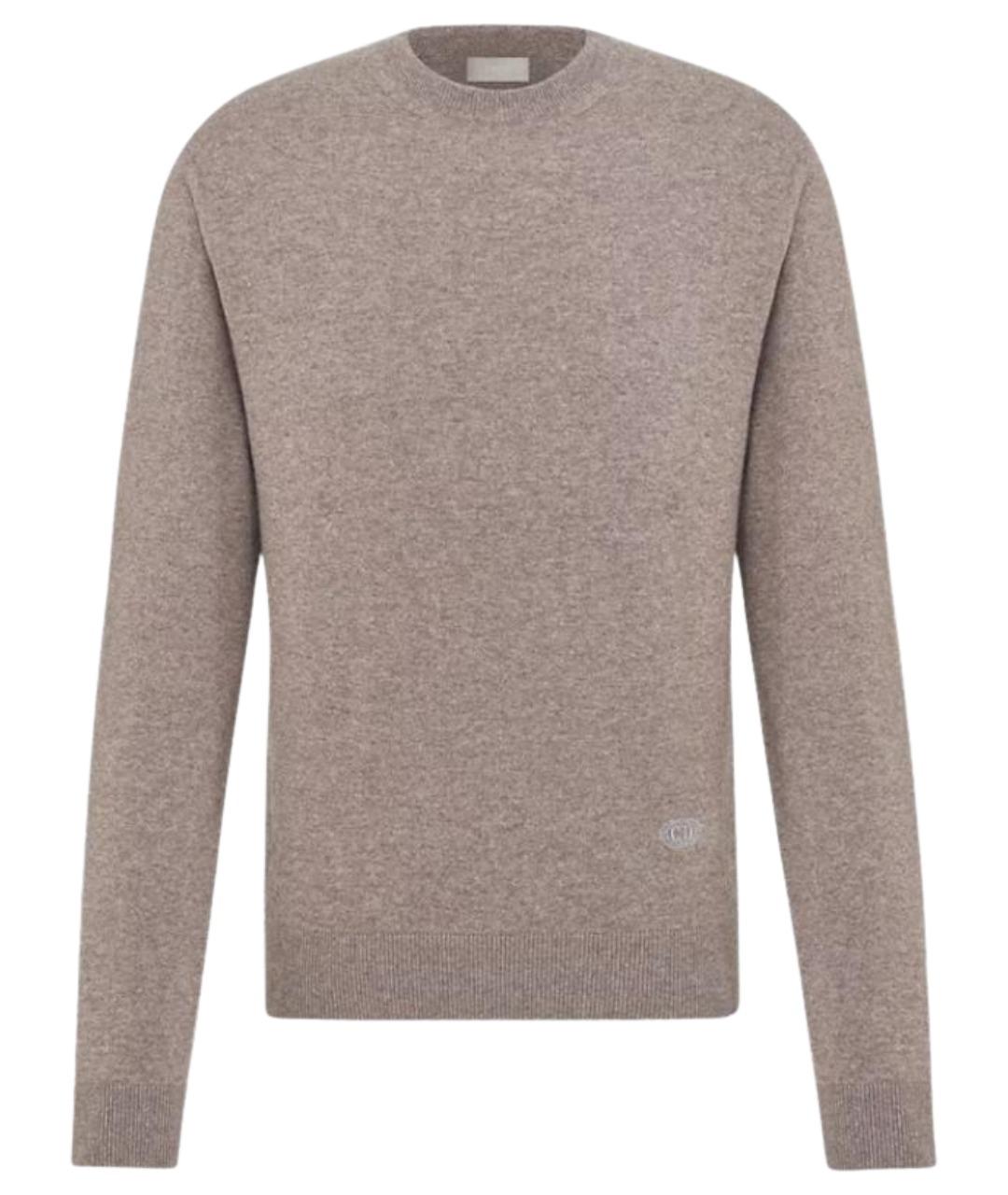 CHRISTIAN DIOR Бежевый шерстяной джемпер / свитер, фото 1