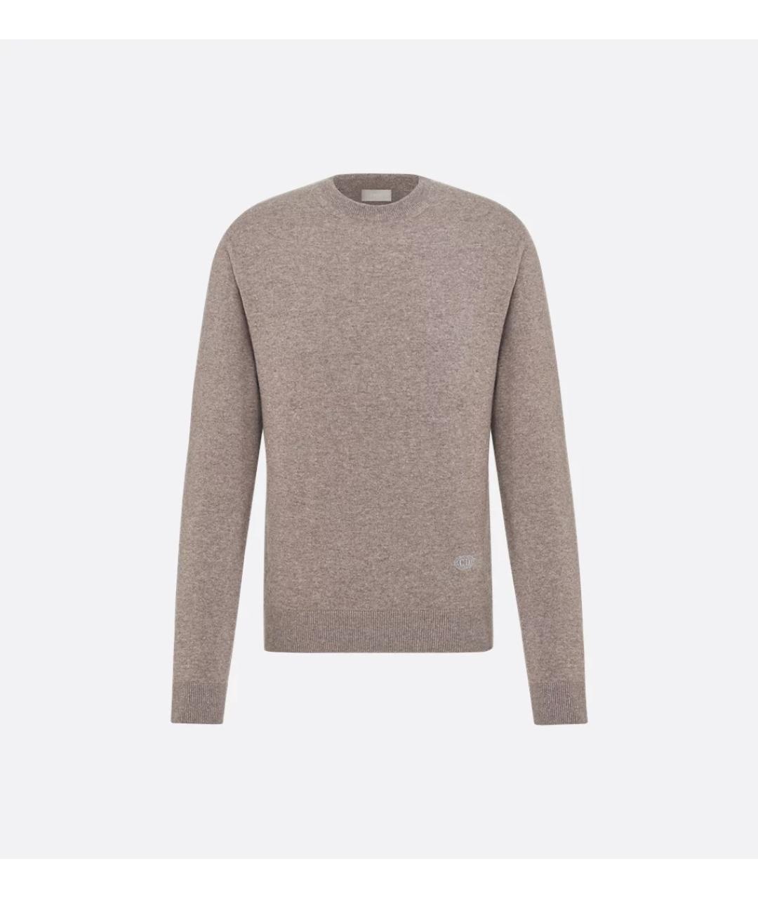 CHRISTIAN DIOR Бежевый шерстяной джемпер / свитер, фото 3