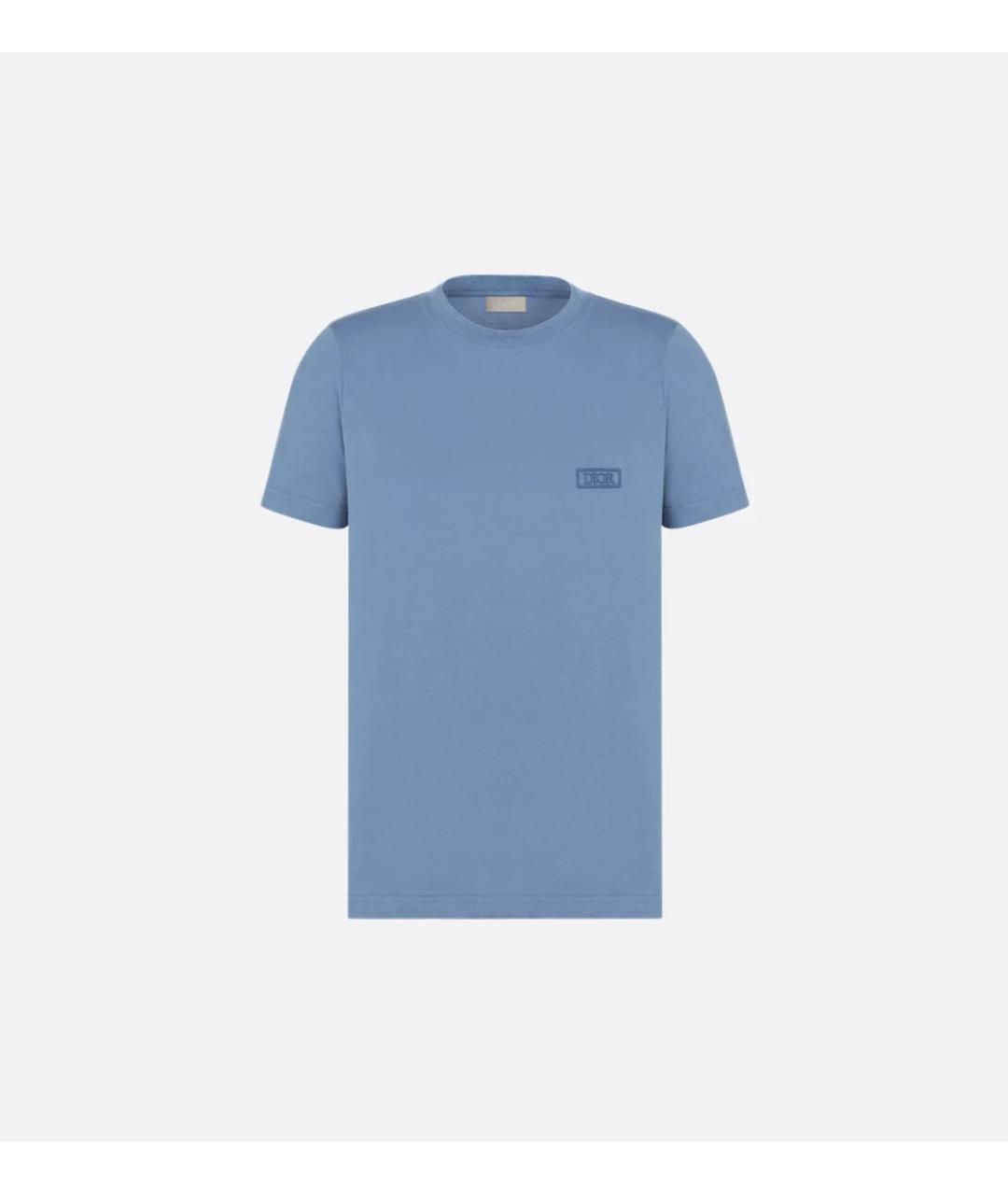 CHRISTIAN DIOR Голубая хлопковая футболка, фото 3