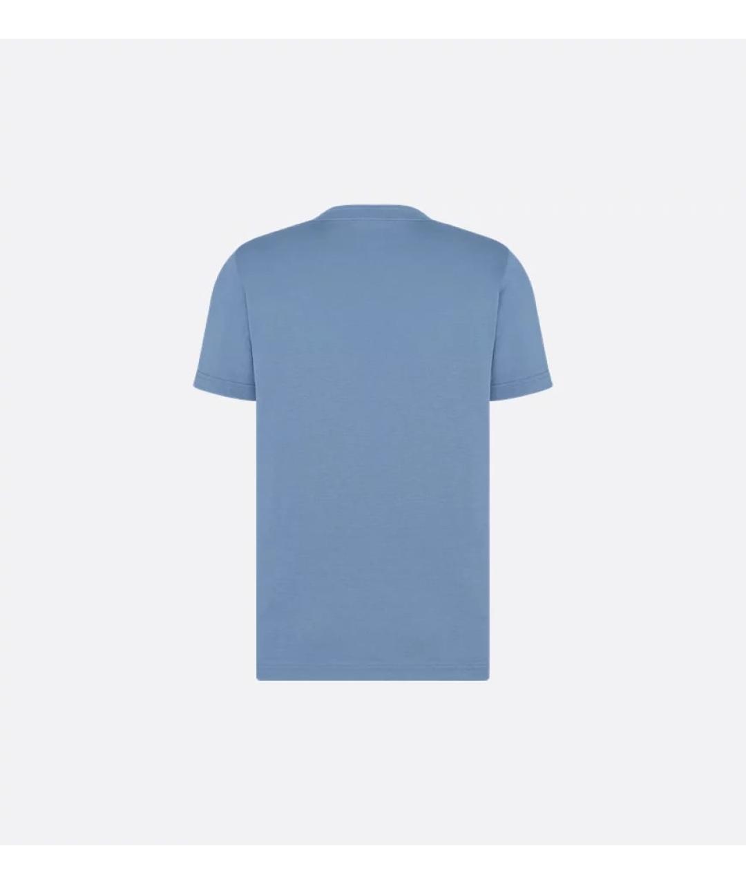 CHRISTIAN DIOR Голубая хлопковая футболка, фото 2