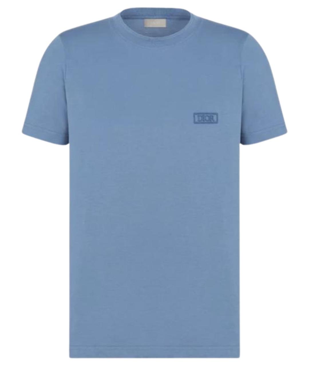 CHRISTIAN DIOR Голубая хлопковая футболка, фото 1