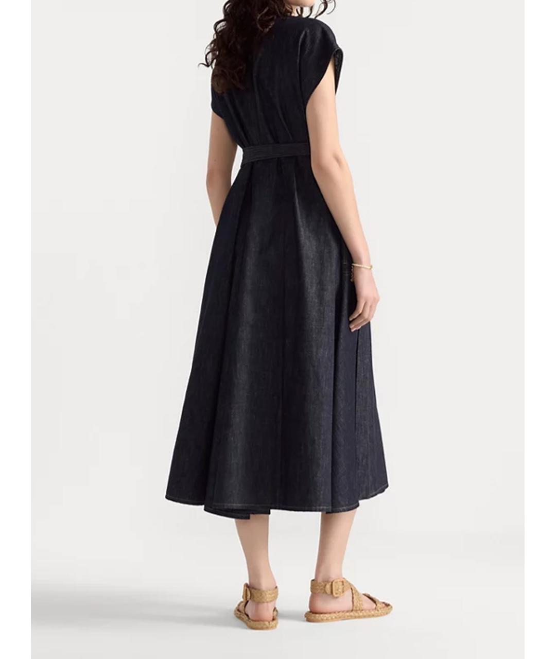 CHRISTIAN DIOR Темно-синее хлопковое повседневное платье, фото 2