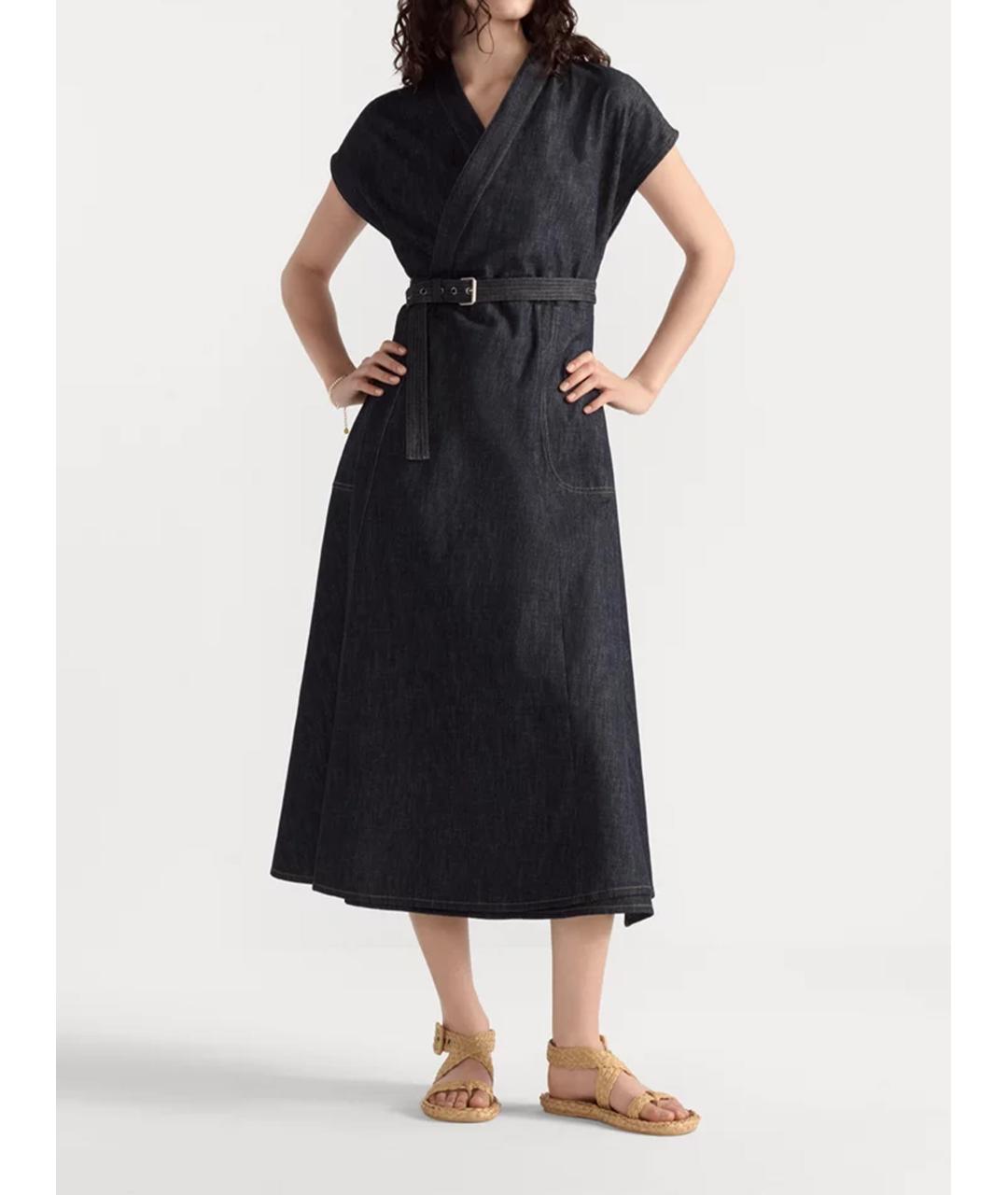 CHRISTIAN DIOR Темно-синее хлопковое повседневное платье, фото 3