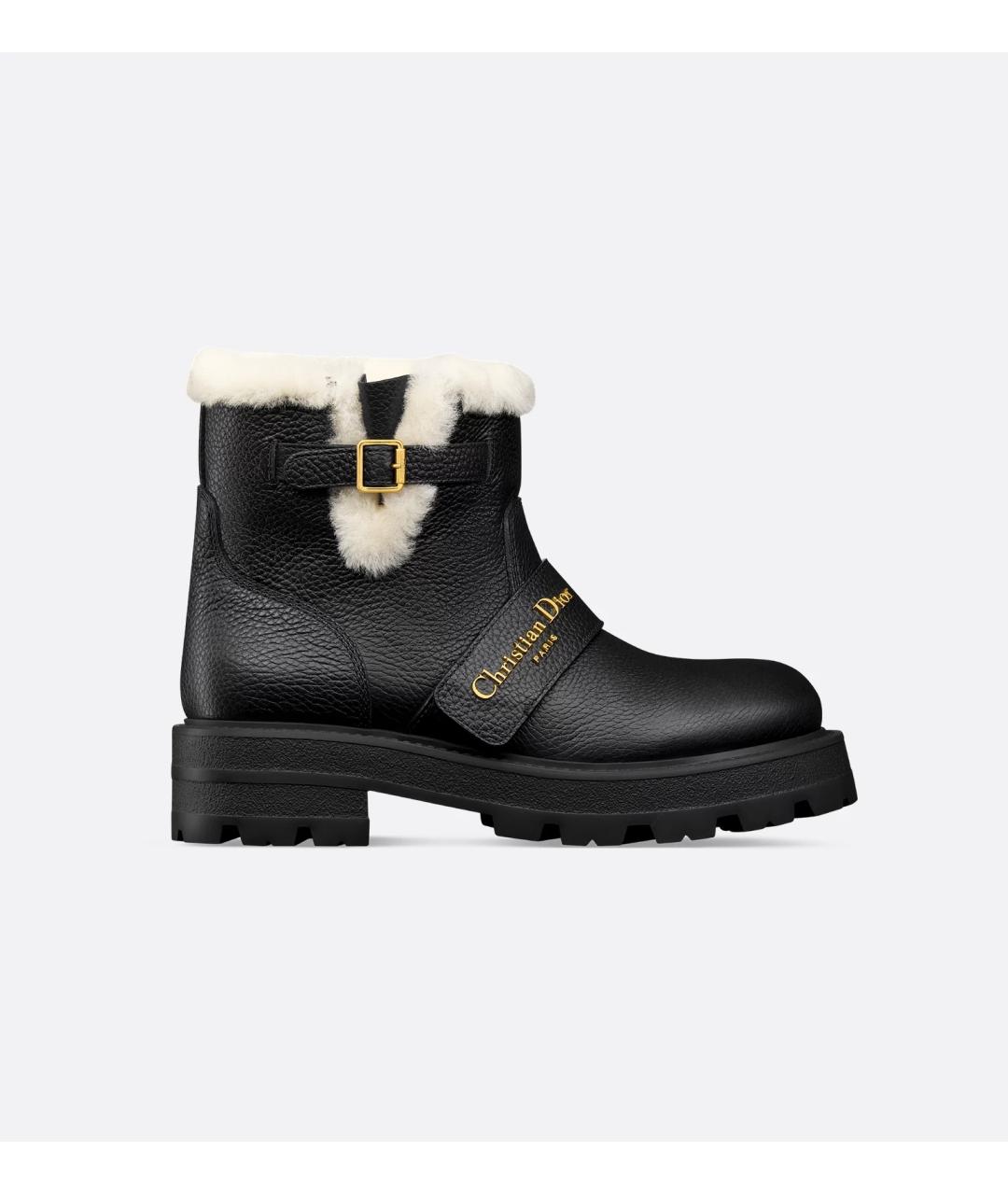 CHRISTIAN DIOR Черные кожаные ботинки, фото 4