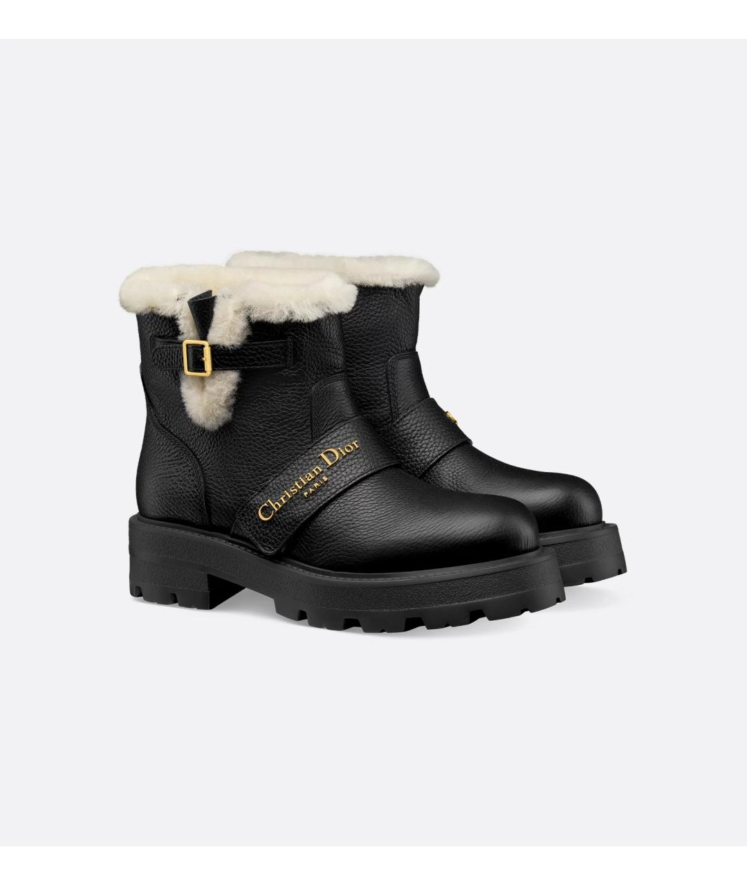 CHRISTIAN DIOR Черные кожаные ботинки, фото 2