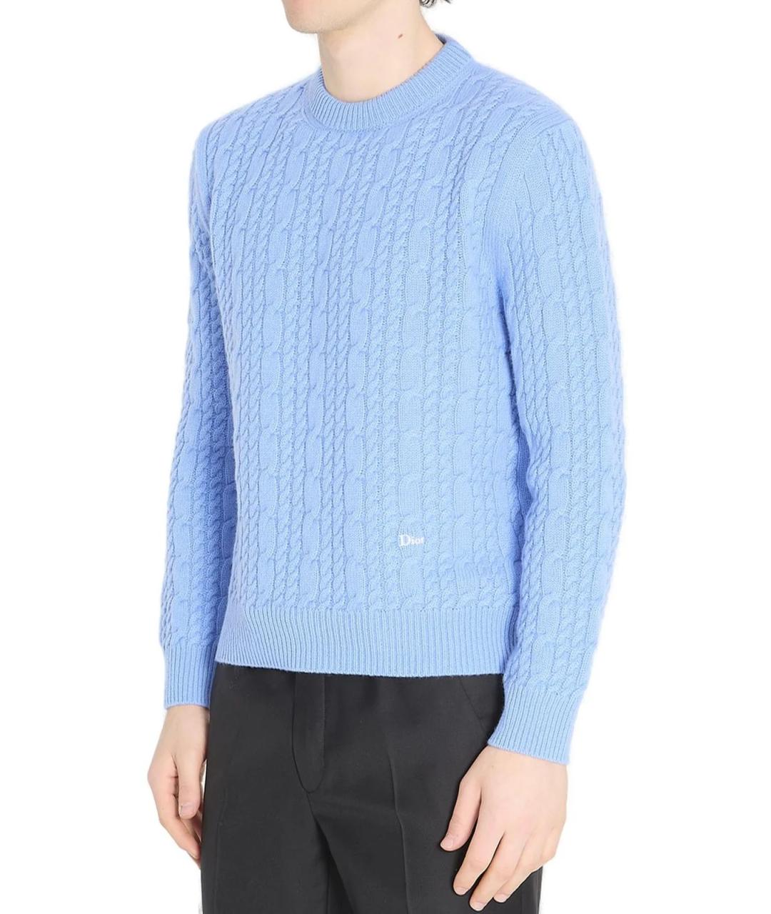CHRISTIAN DIOR Голубой кашемировый джемпер / свитер, фото 4