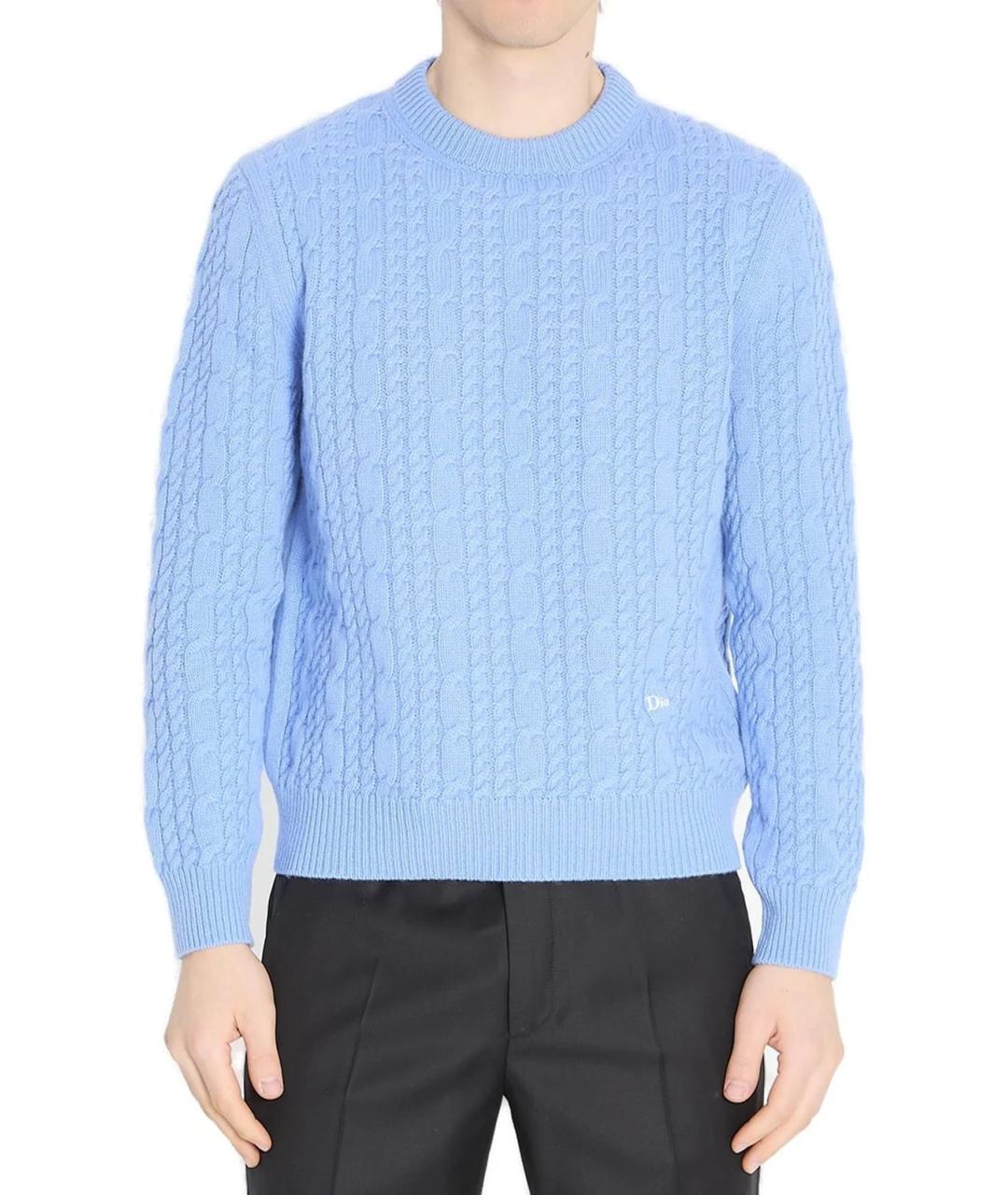 CHRISTIAN DIOR Голубой кашемировый джемпер / свитер, фото 3