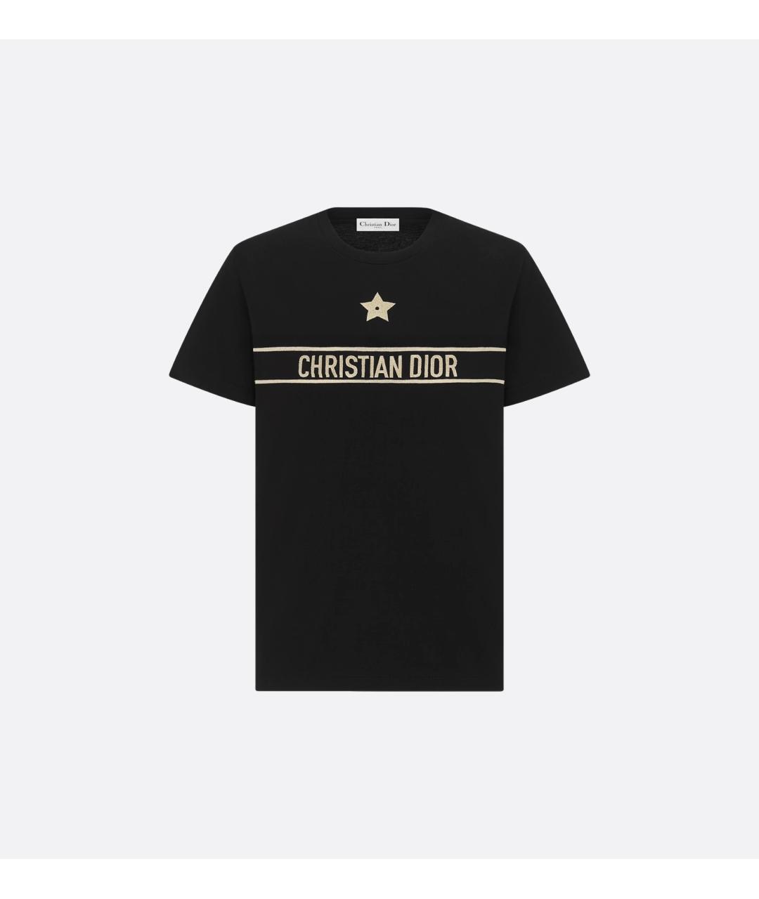 CHRISTIAN DIOR Черная хлопковая футболка, фото 3