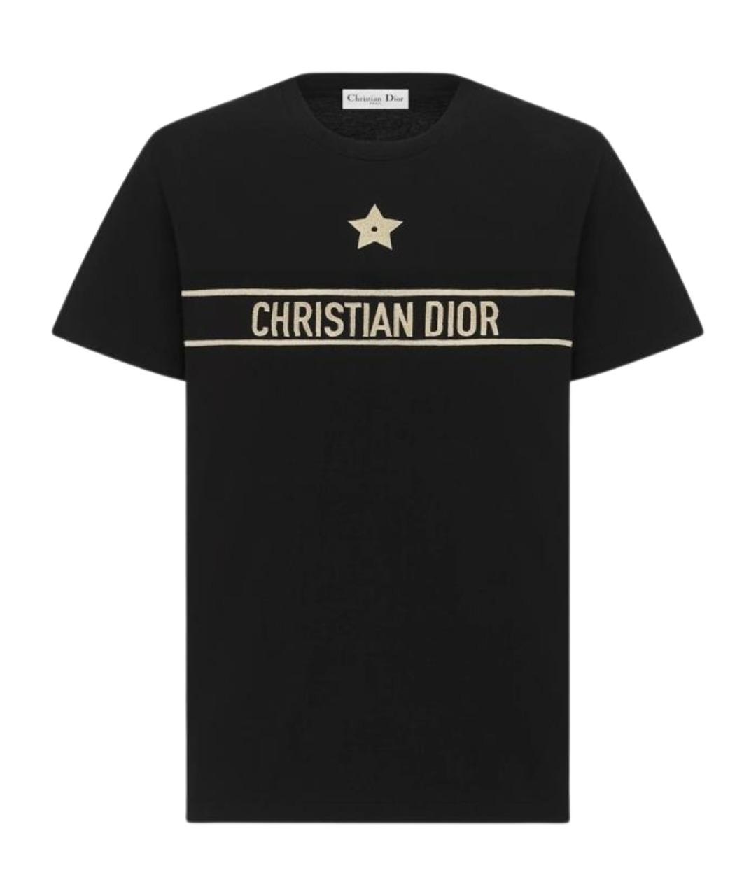 CHRISTIAN DIOR Черная хлопковая футболка, фото 1