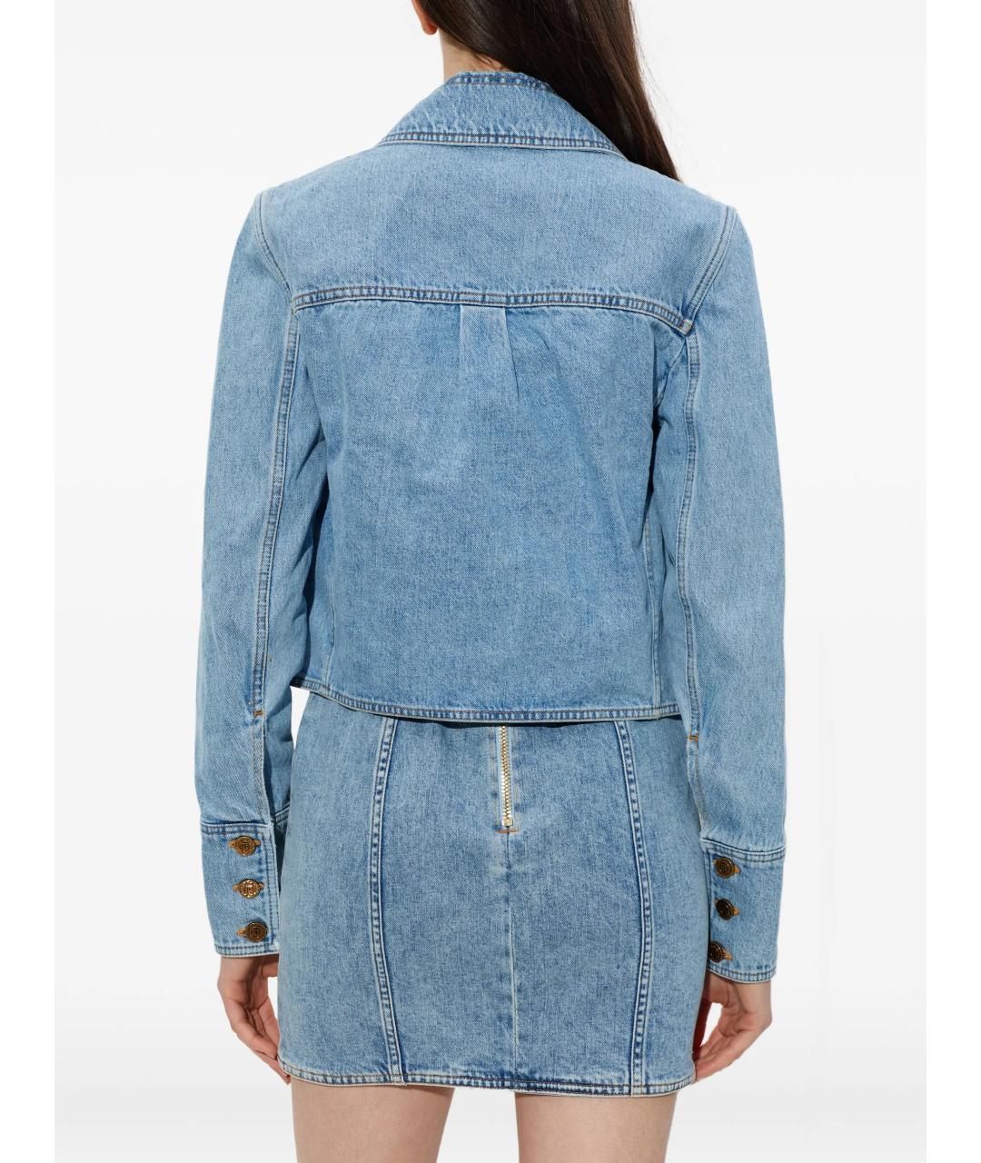 BALMAIN Синяя хлопковая куртка, фото 4