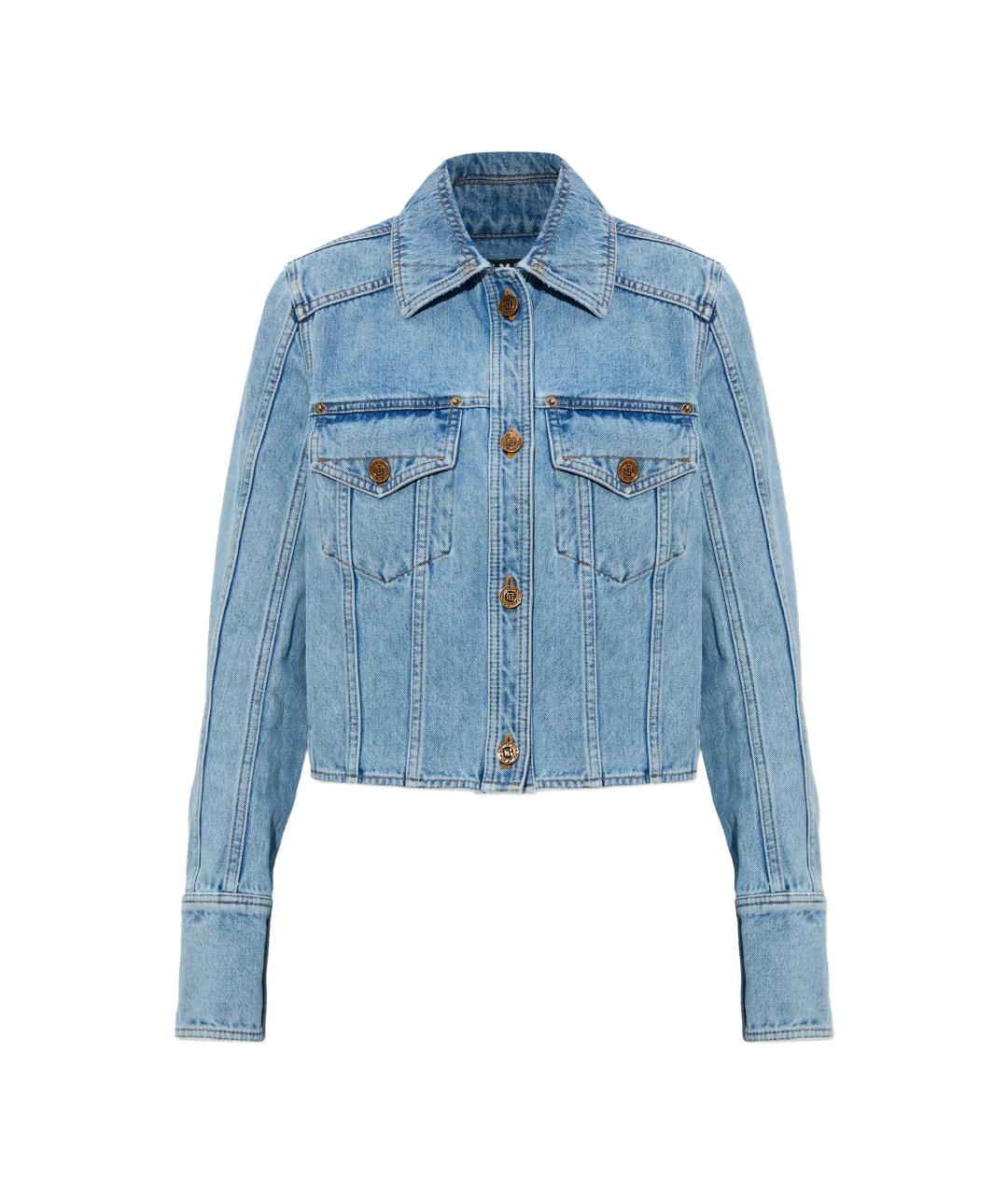 BALMAIN Синяя хлопковая куртка, фото 1