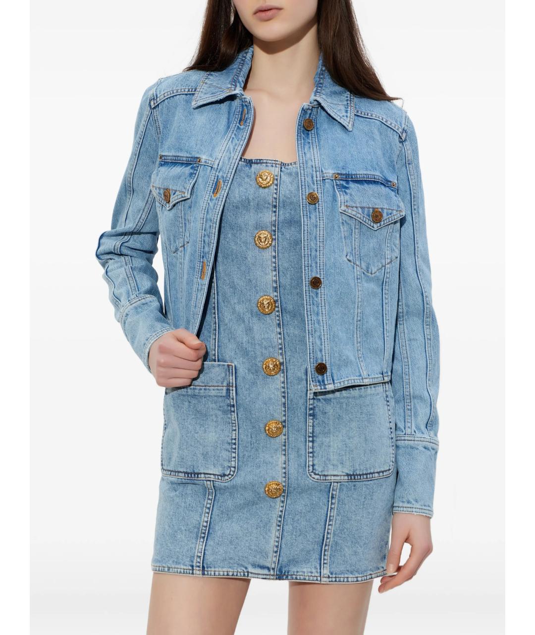 BALMAIN Синяя хлопковая куртка, фото 3