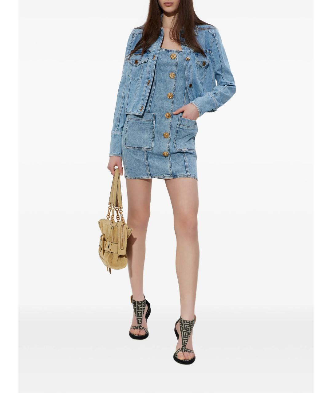 BALMAIN Синяя хлопковая куртка, фото 2