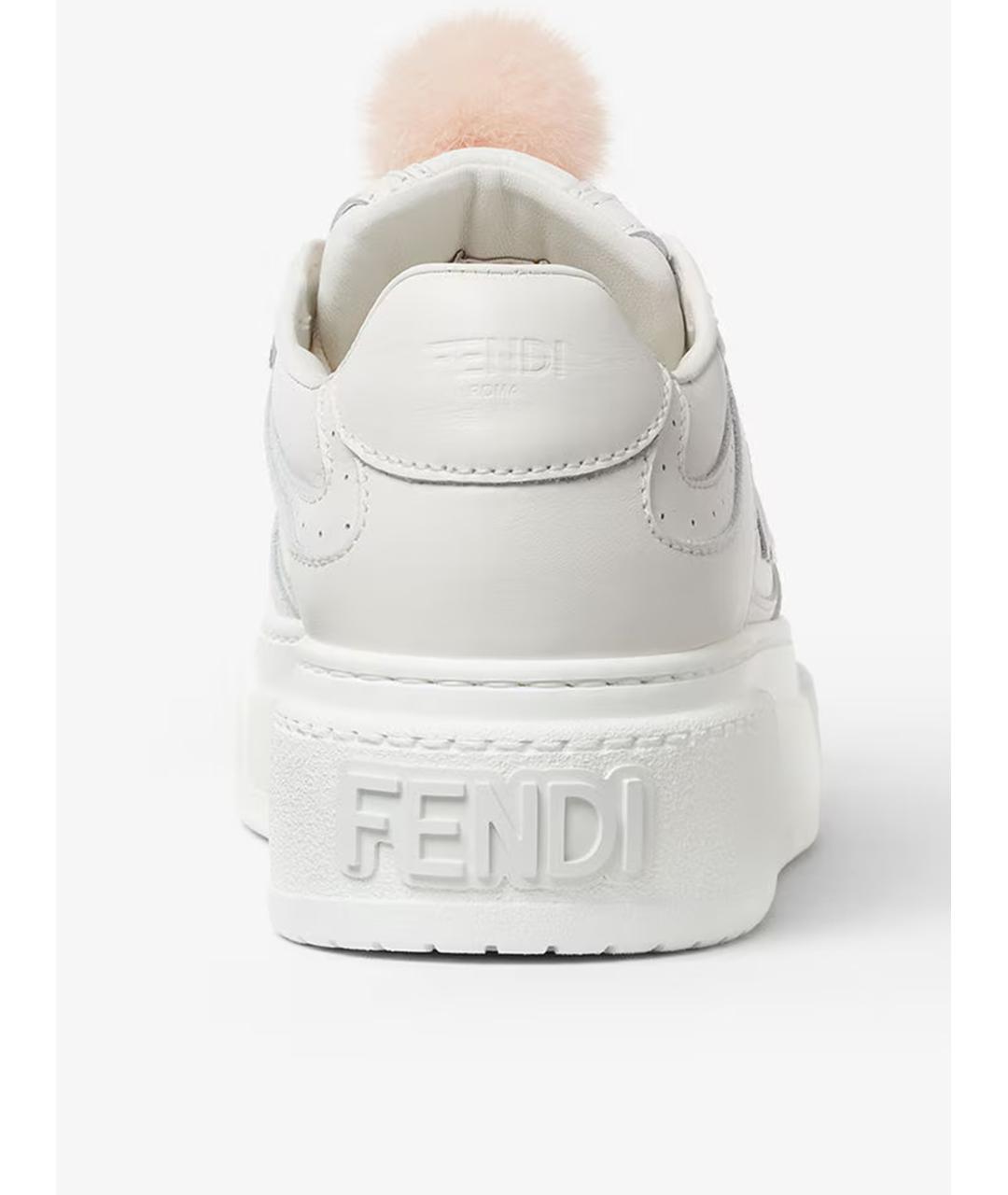 FENDI Белые кожаные кеды, фото 3