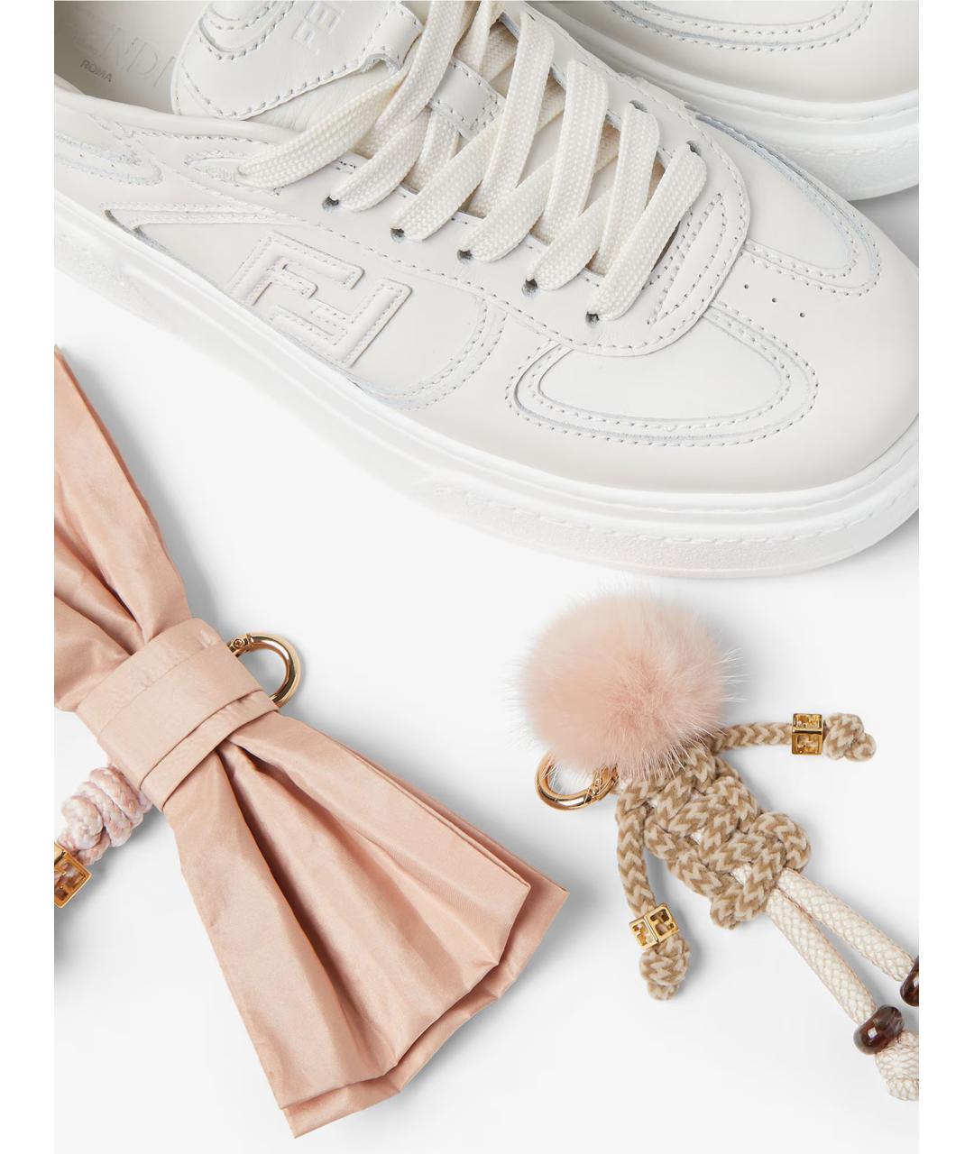 FENDI Белые кожаные кеды, фото 5